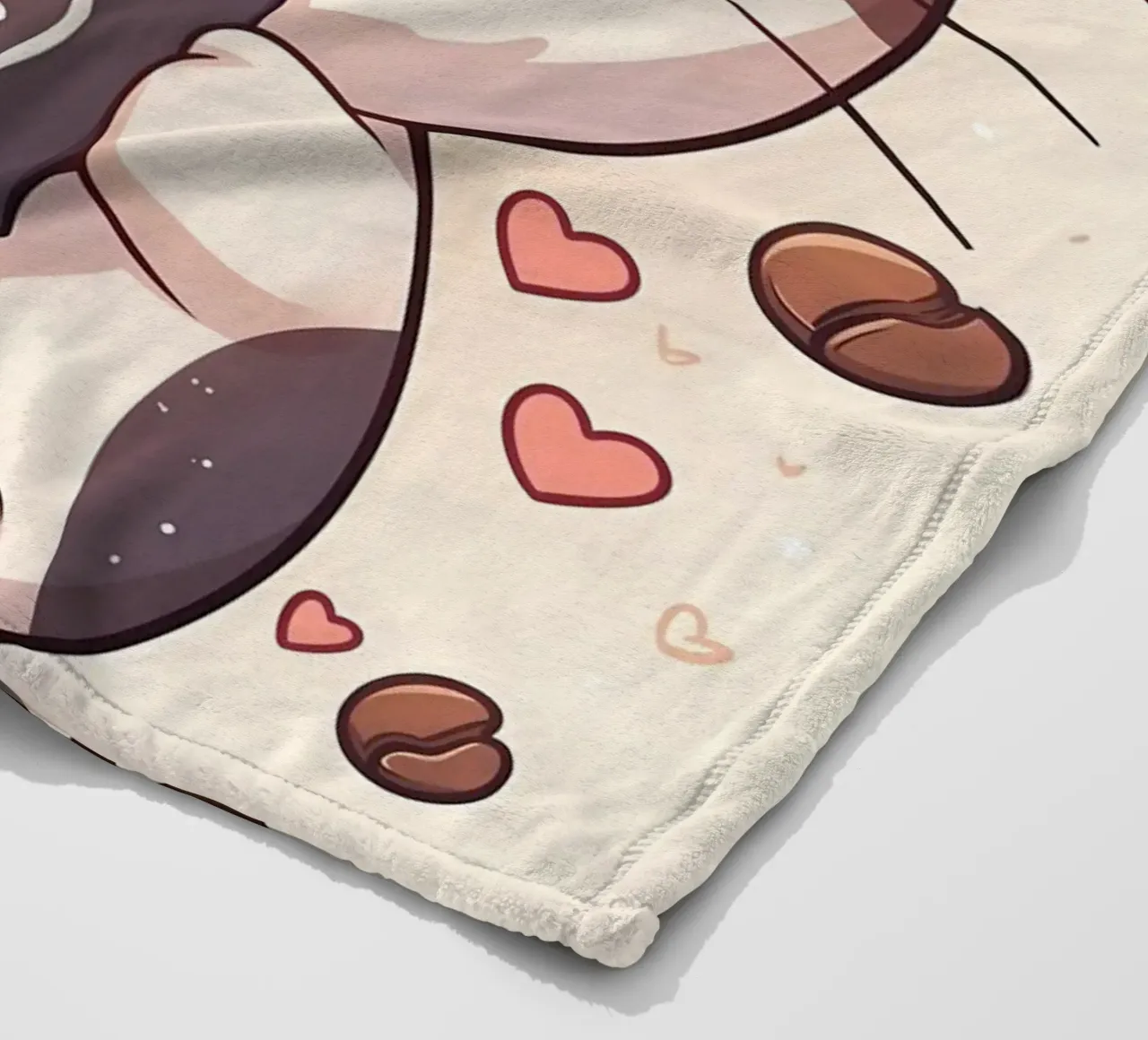tazza caffè gatto forme cuore testo cartone animato orecchie gatto baffi c coperta in pile da Ashish Kashyap