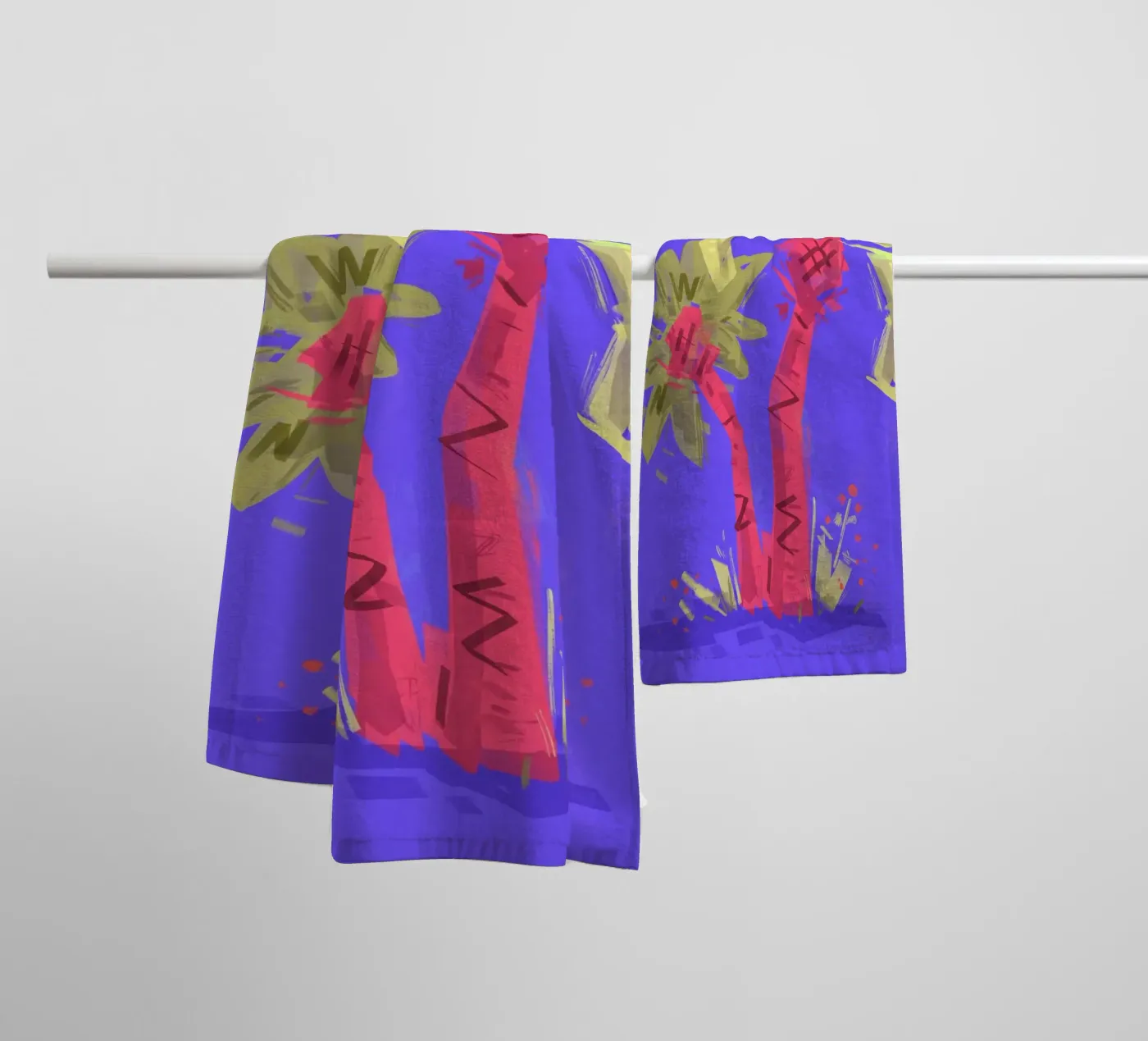 Palmen badhanddoek van Johannes Lott Illustration