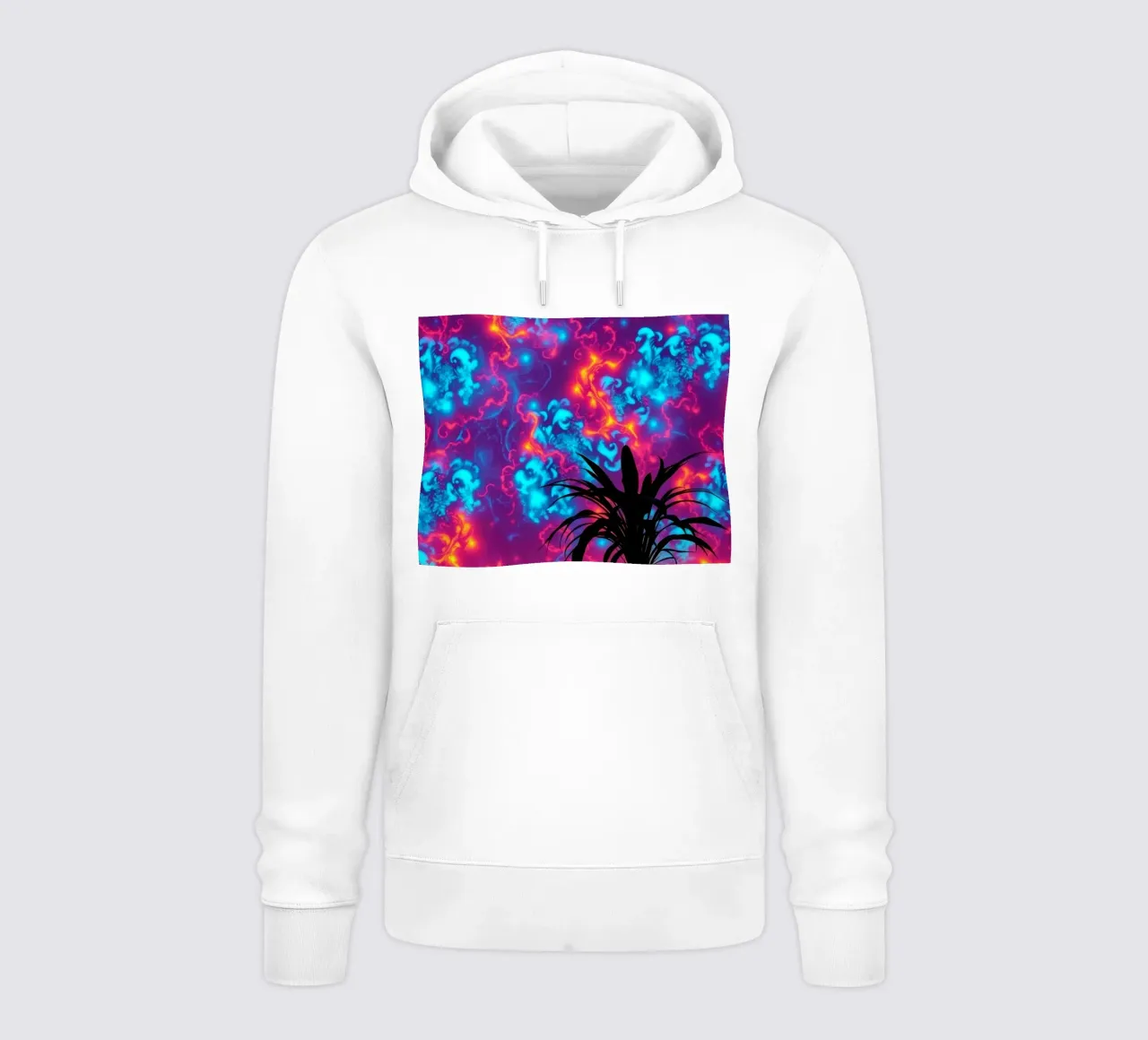 motivi luminosi con la silhouette di una pianta in vaso felpa con cappuccio da DesignDoodle