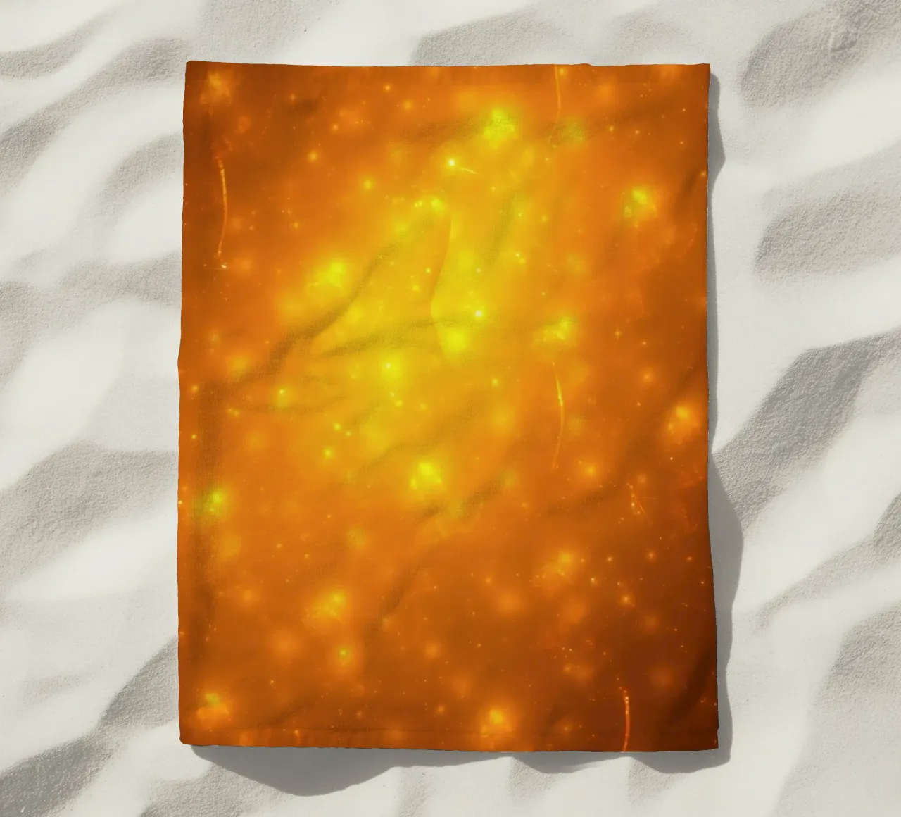Bright abstract background with glowing particles beach towel by DesignDoodle