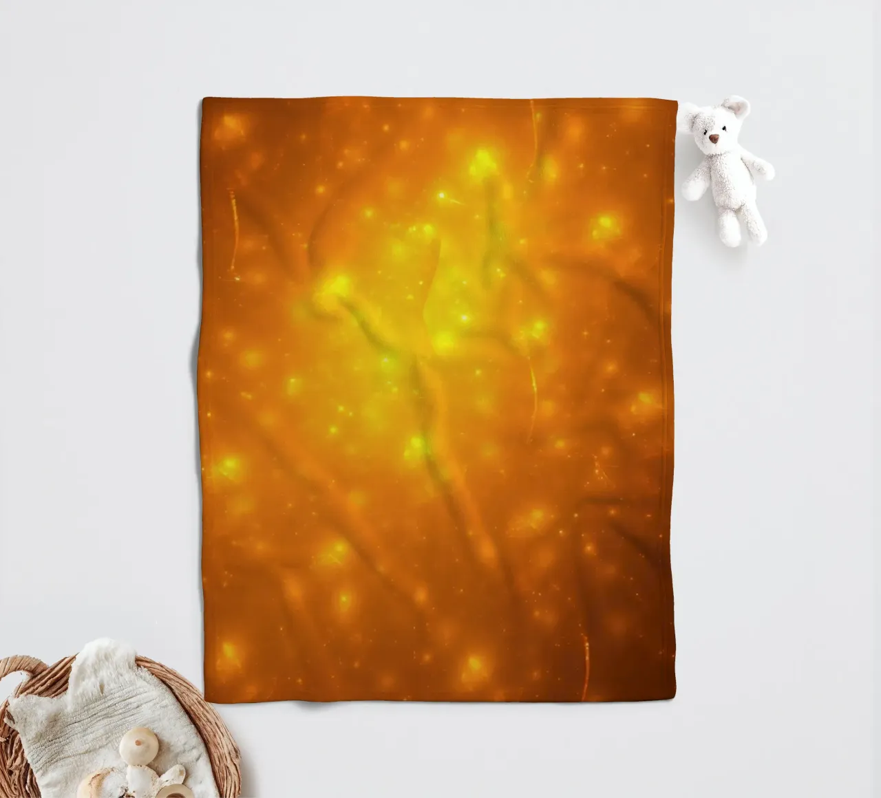Bright abstract background with glowing particles fleece blanket by DesignDoodle