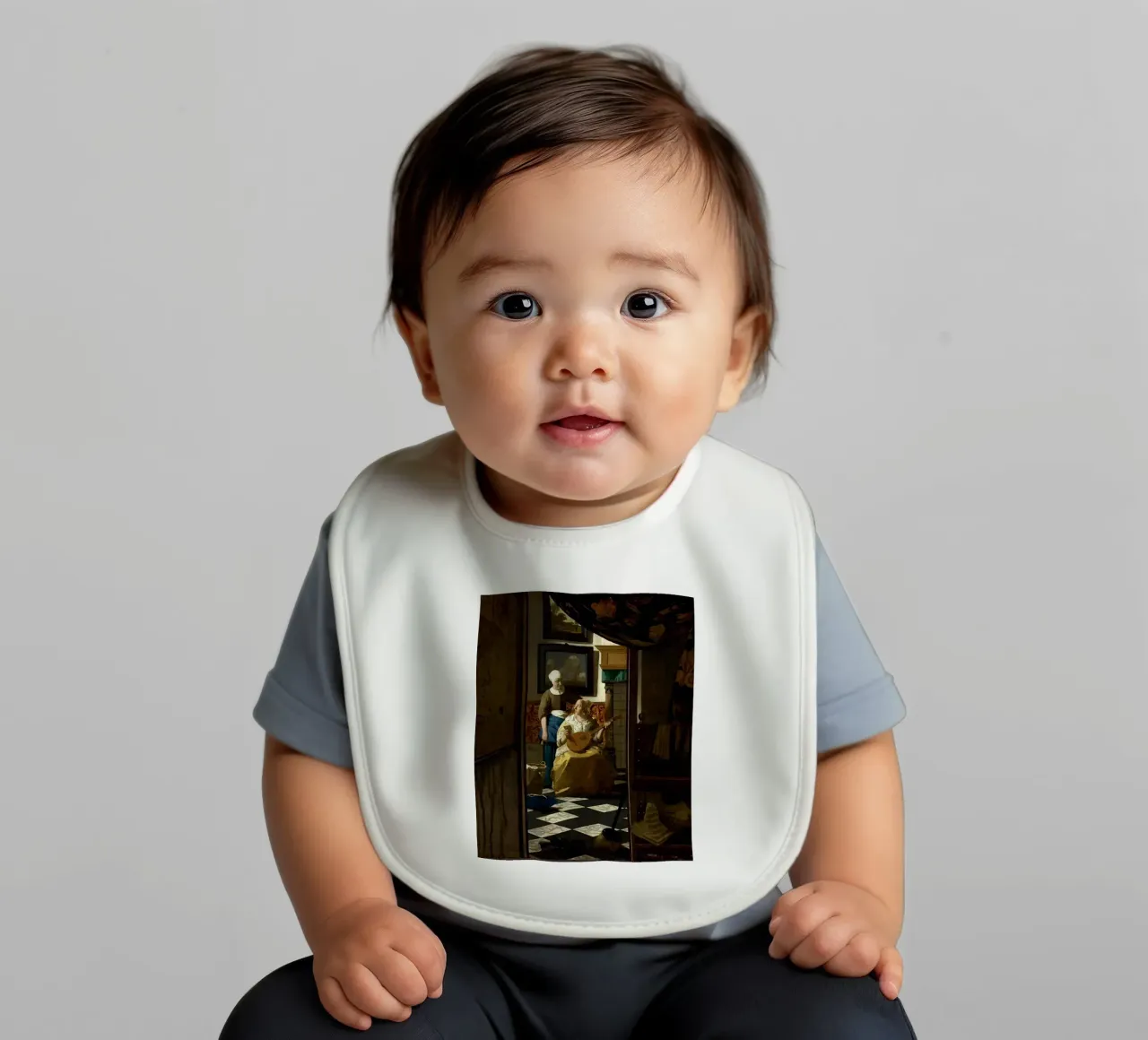 vermeer - una donna riceve una lettera d'amore da un servo bavaglino da The Dinda