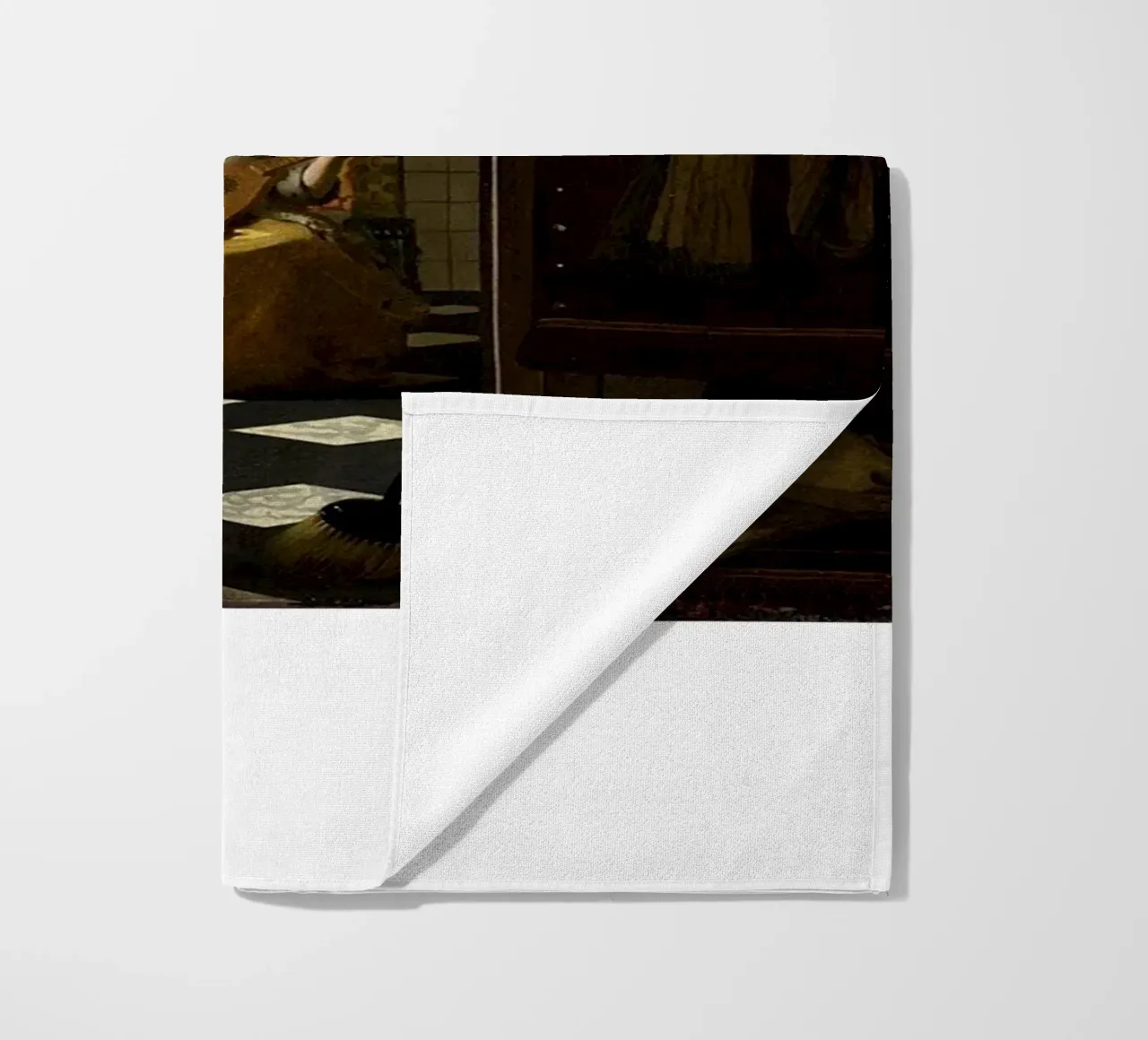 vermeer - una donna riceve una lettera d'amore da un servo telo mare da The Dinda