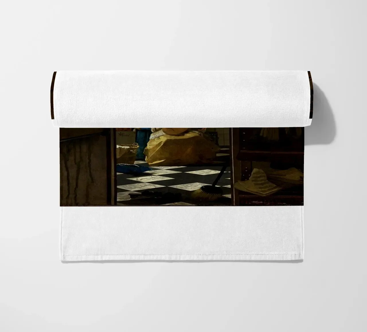 vermeer - una donna riceve una lettera d'amore da un servo telo mare da The Dinda