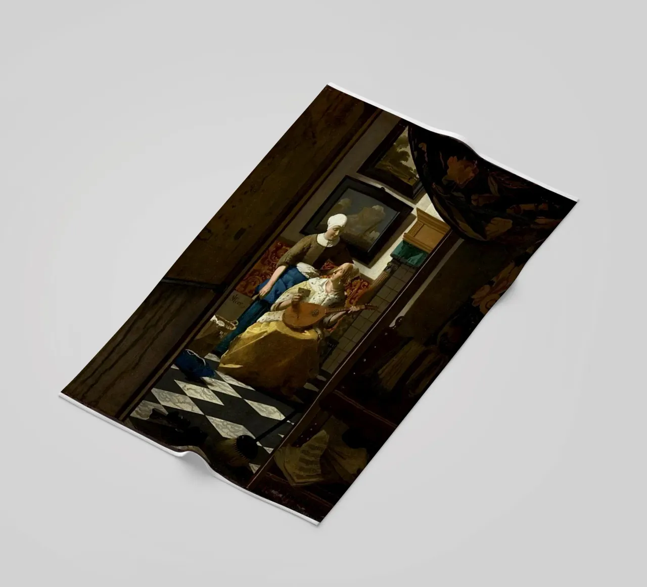 vermeer - una donna riceve una lettera d'amore da un servo telo mare da The Dinda