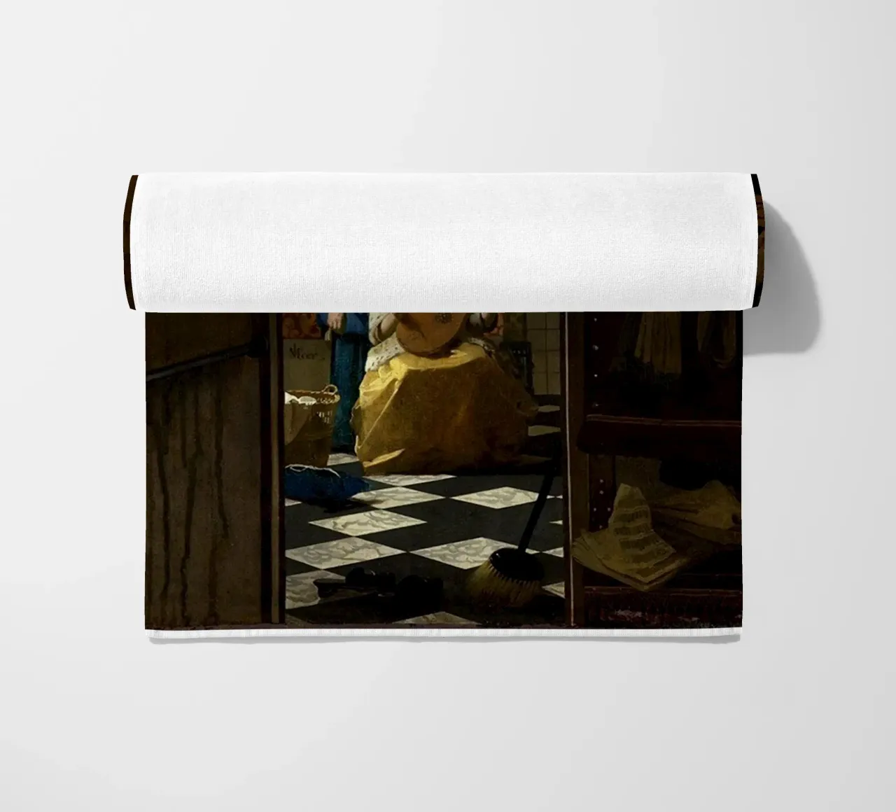 vermeer - una donna riceve una lettera d'amore da un servo telo mare da The Dinda