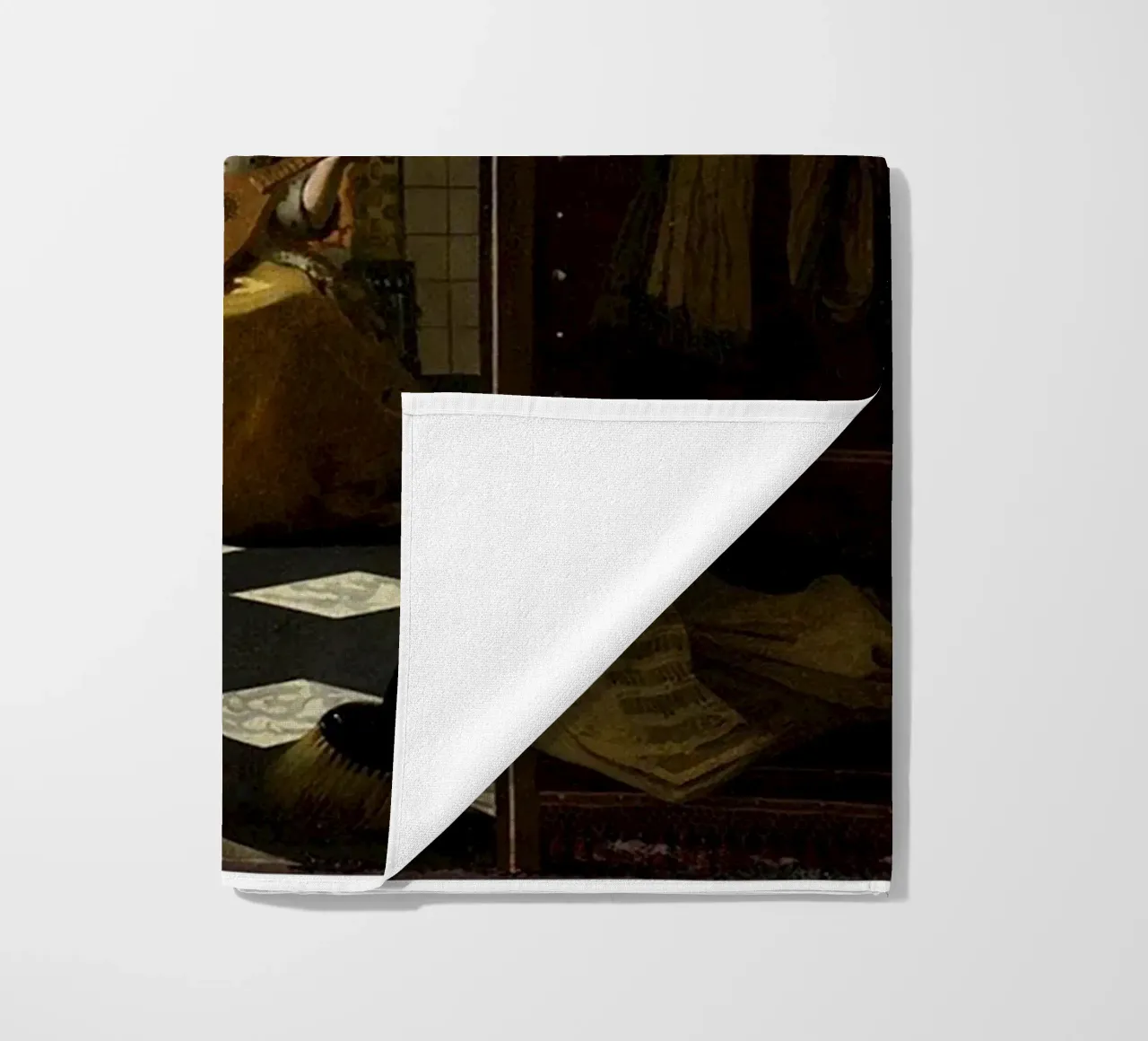 vermeer - una donna riceve una lettera d'amore da un servo telo mare da The Dinda