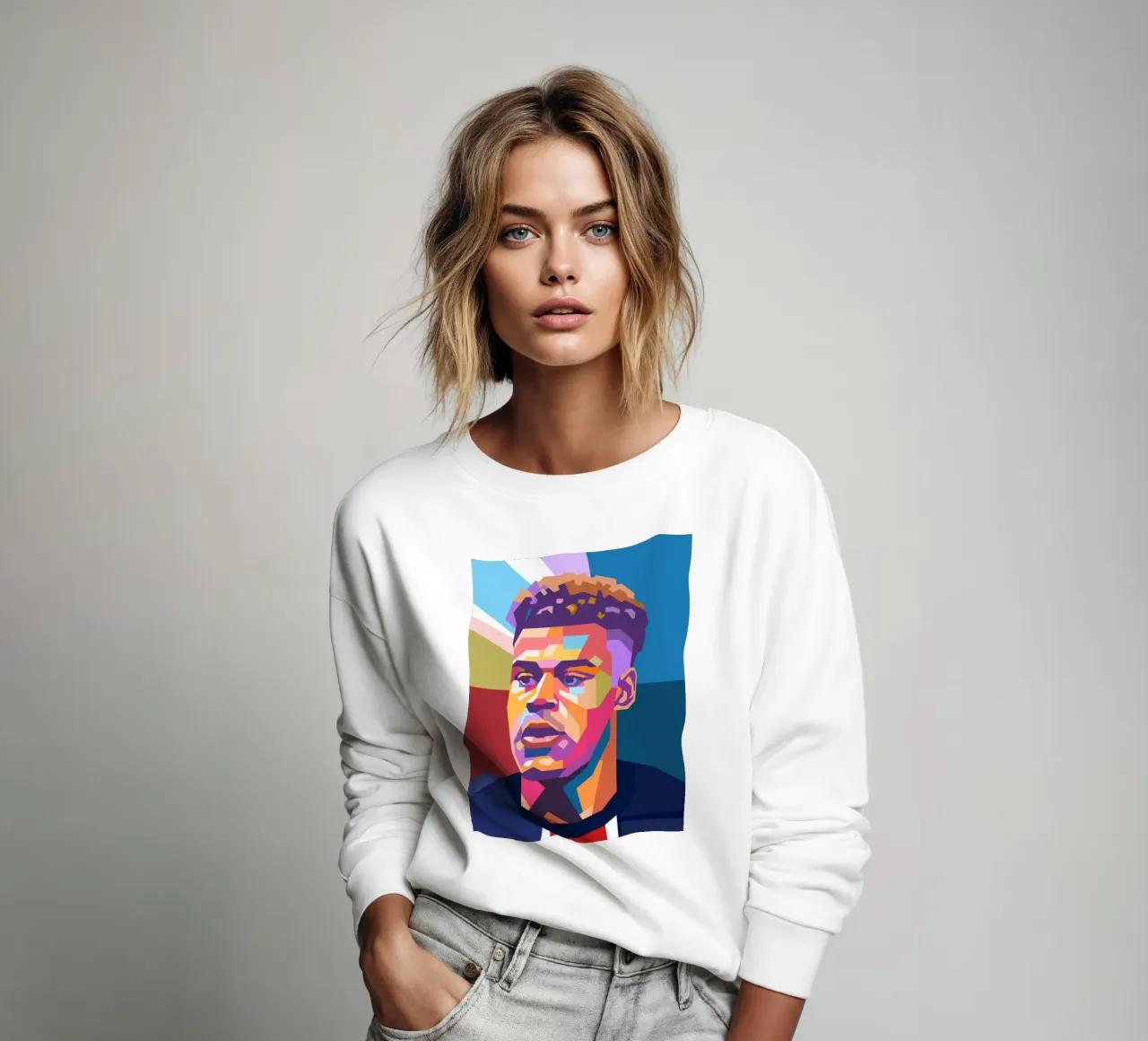 Desire Doue ritratto pop art colorato felpa da Hantamrata