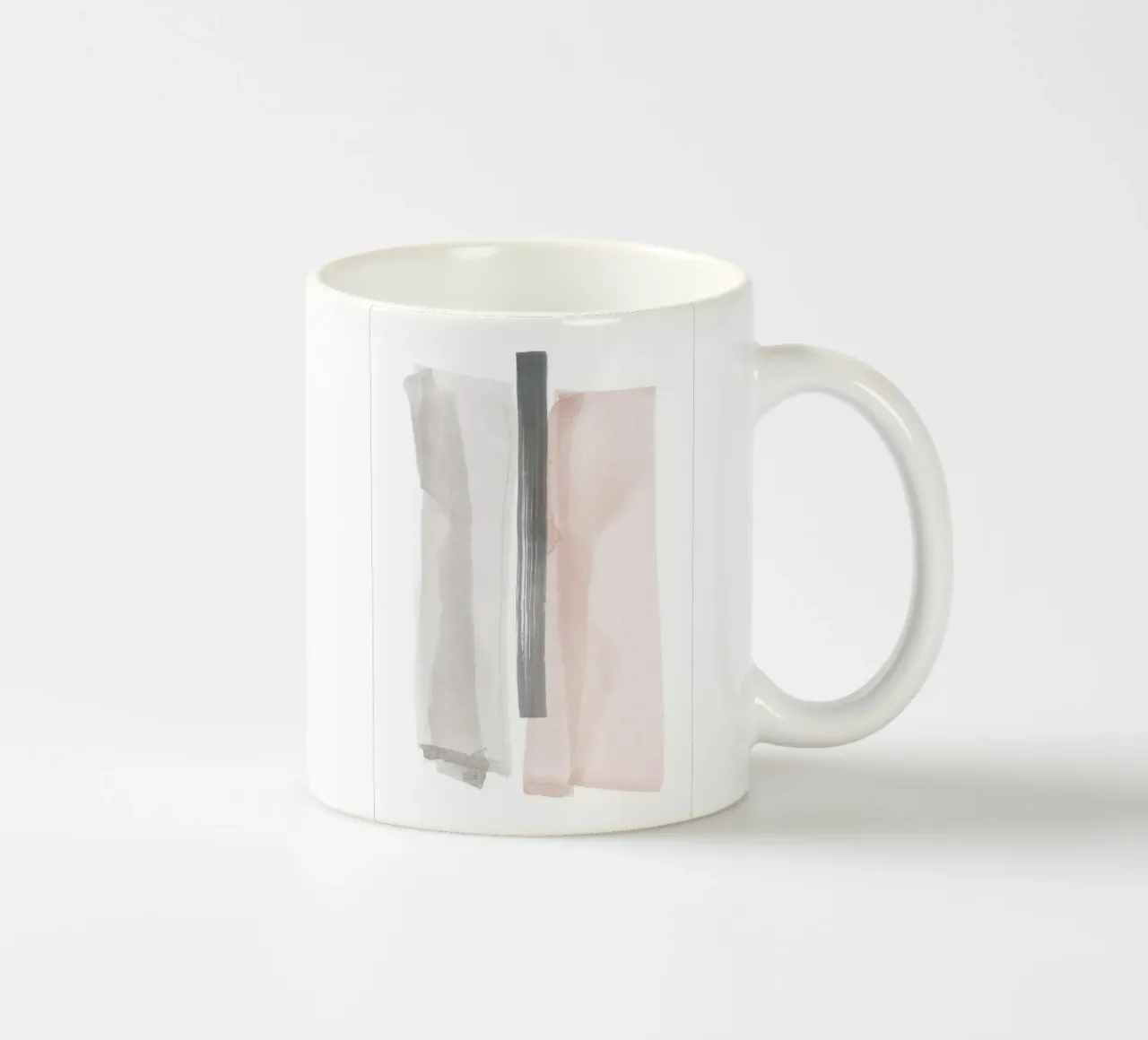 Pennellate rosa e grigio 1 tazza in ceramica da NouveauPrints