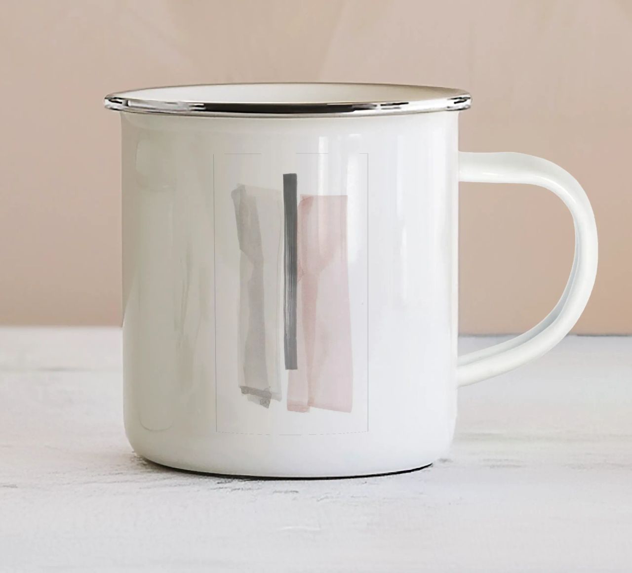 Pennellate rosa e grigio 1 tazza in smalto da NouveauPrints