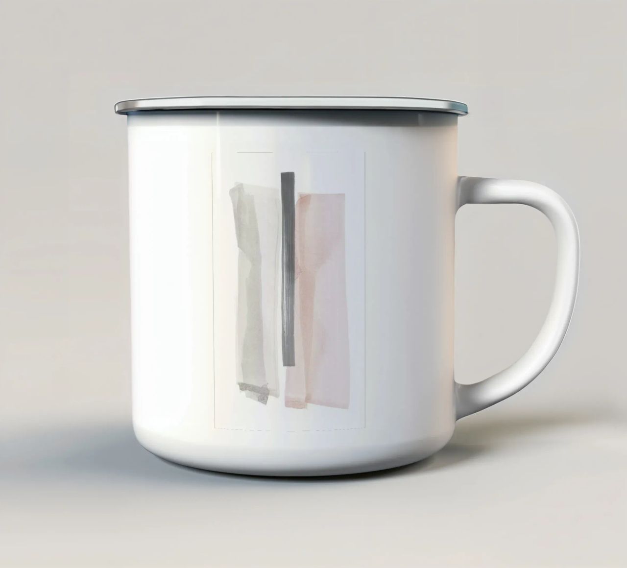 Pennellate rosa e grigio 1 tazza in smalto da NouveauPrints