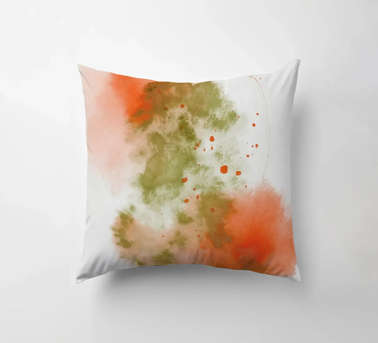 Just Green & Red 2 | Brush Stroke Abstract cuscino da sabidussi