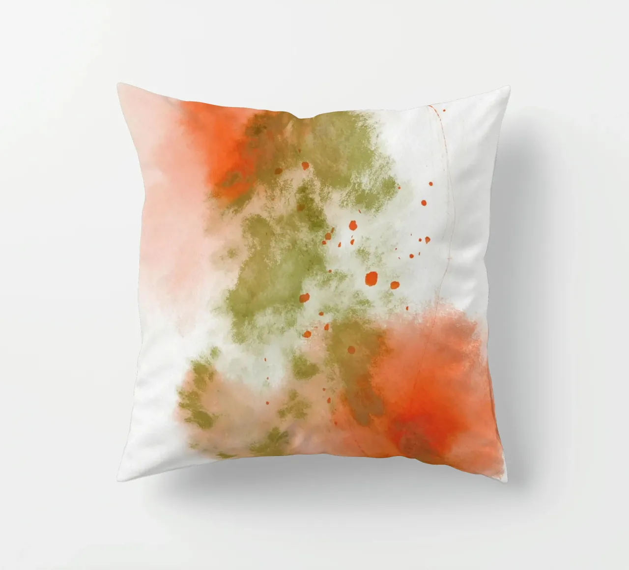 Just Green & Red 2 | Brush Stroke Abstract cuscino da sabidussi