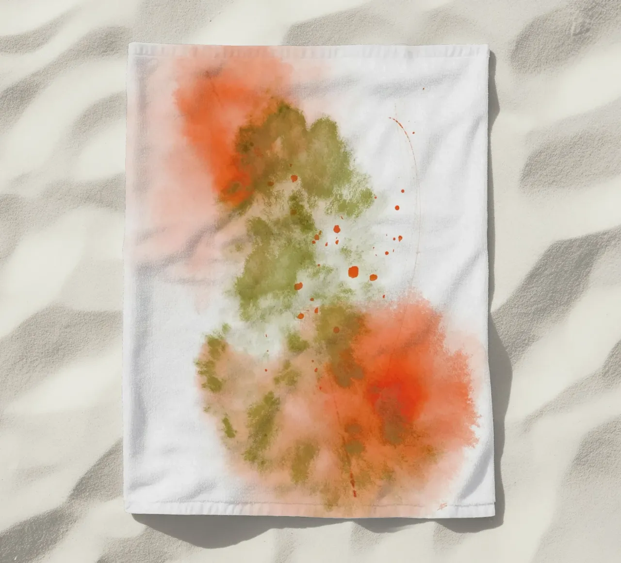 Just Green & Red 2 | Brush Stroke Abstract telo mare da sabidussi