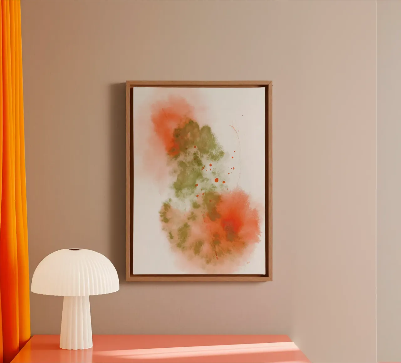 Just Green & Red 2 | Brush Stroke Abstract tela con Cornice a cassetta da sabidussi