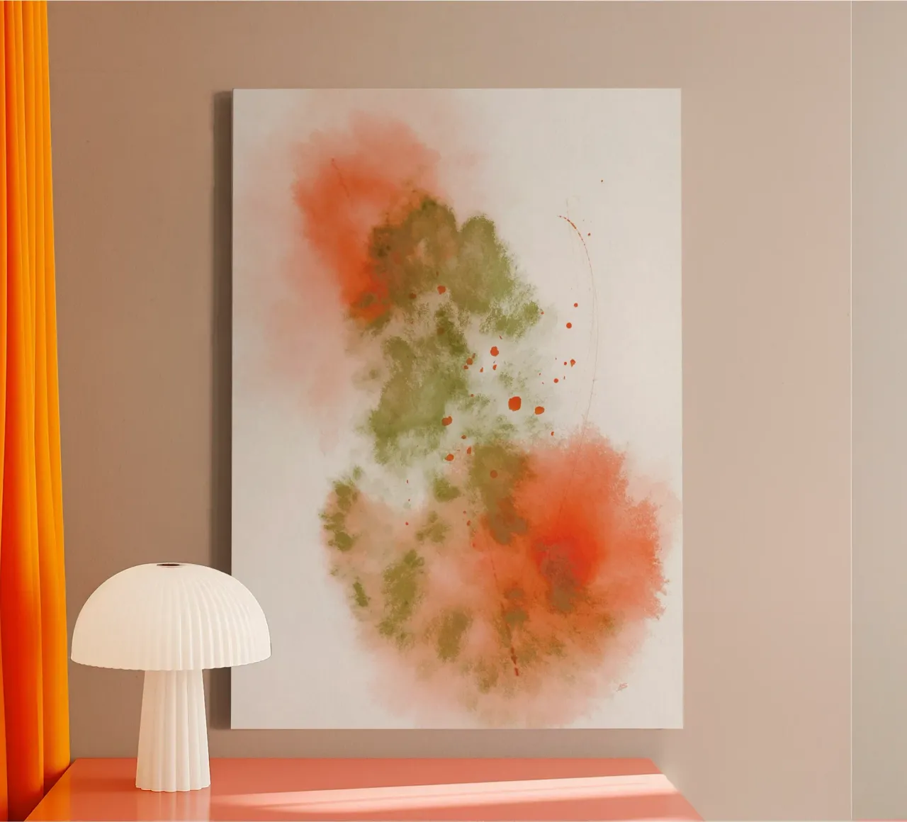 Just Green & Red 2 | Brush Stroke Abstract tela con Cornice a cassetta da sabidussi