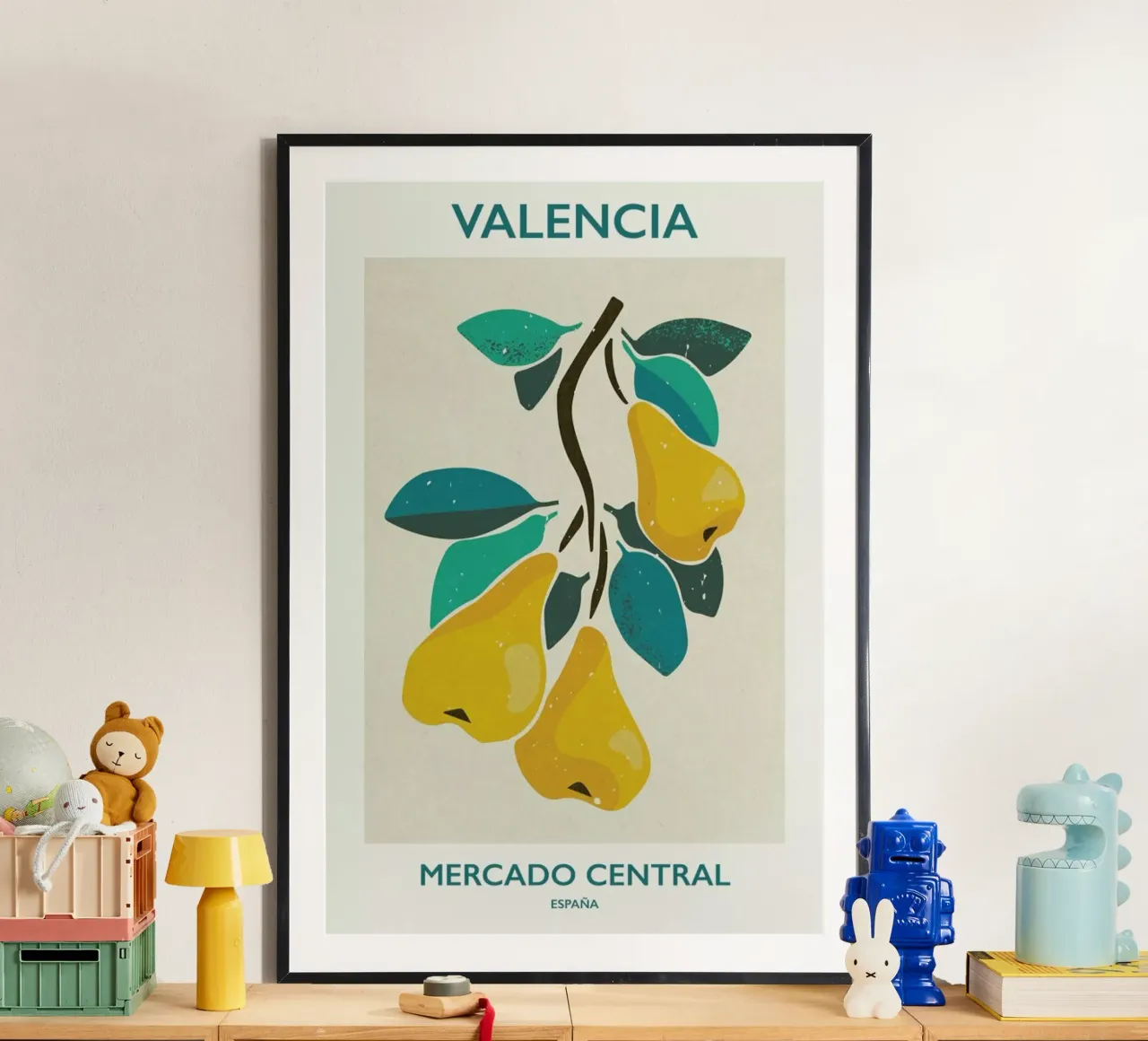 Mercado Central Valencia poster con telaio in plastica da Pure