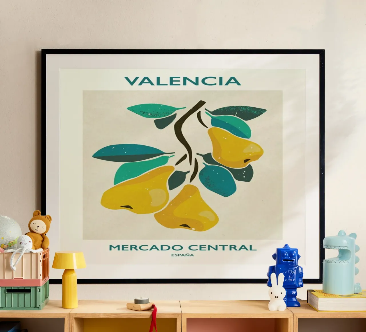 Mercado Central Valencia poster con telaio in plastica da Pure
