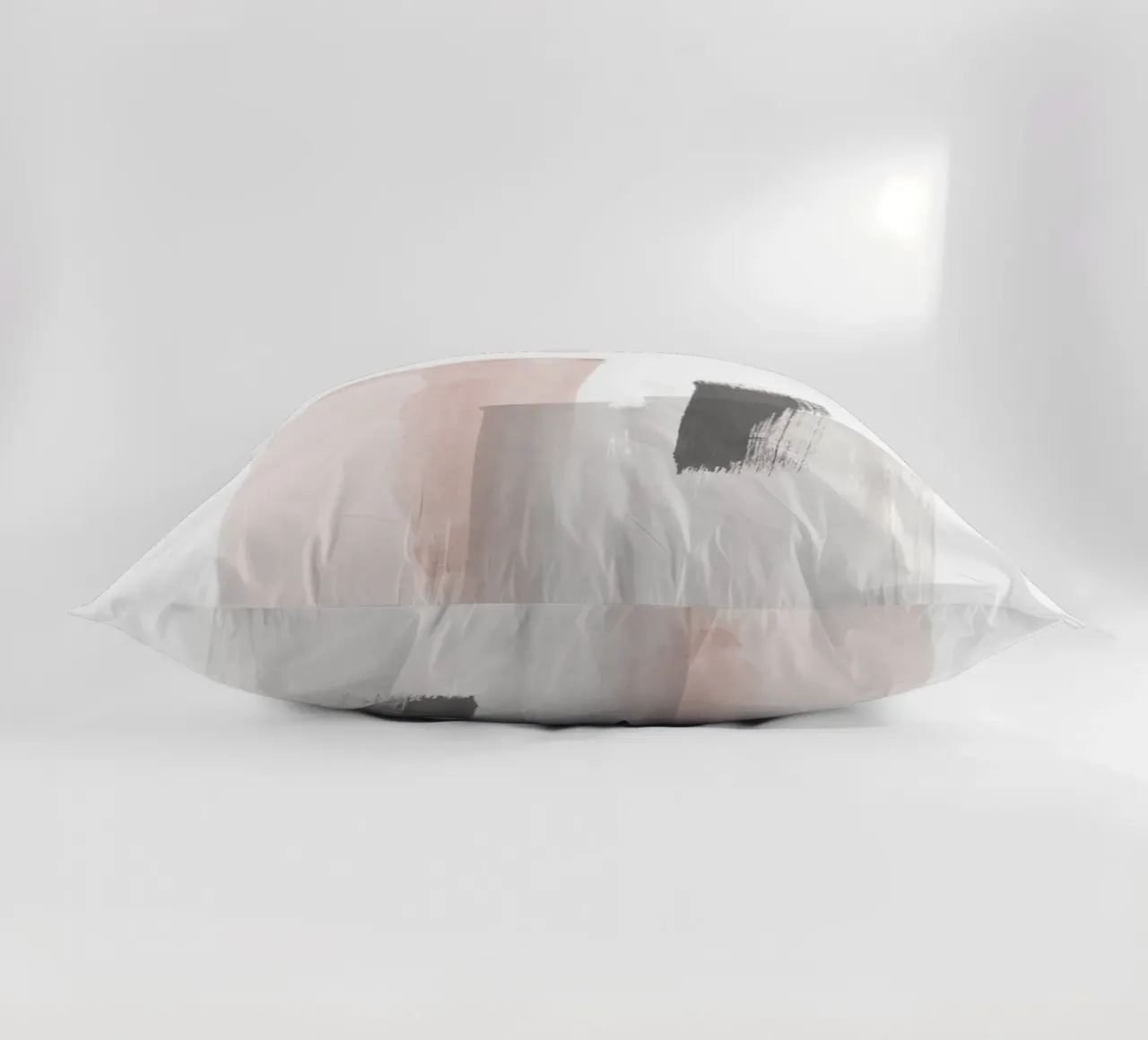 Pennellate di rosa e grigio 3 cuscino da NouveauPrints
