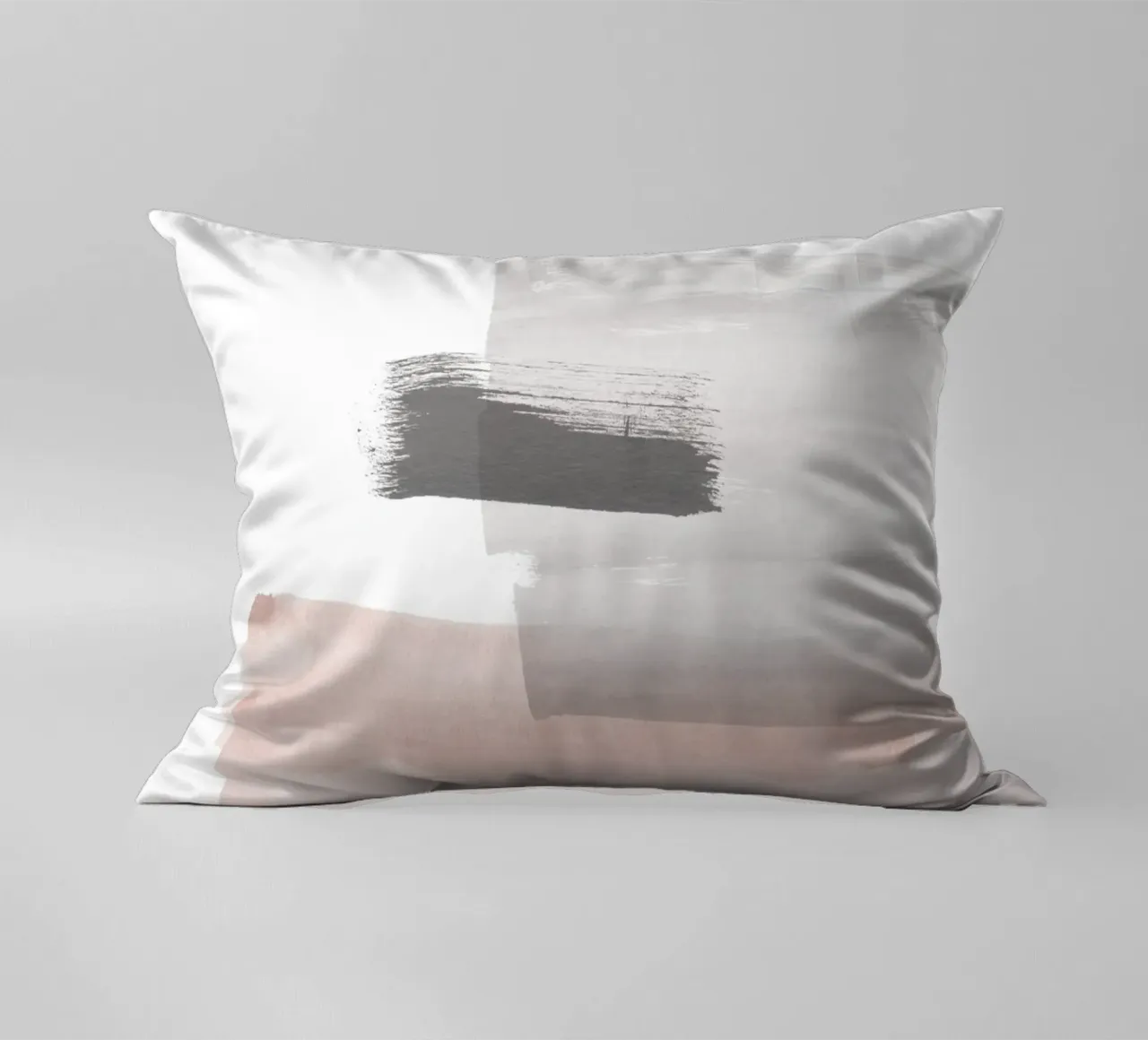 Pennellate di rosa e grigio 3 cuscino da NouveauPrints