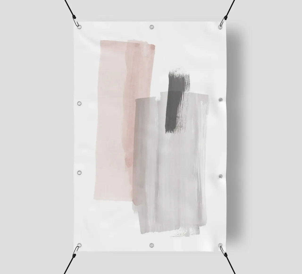 Pennellate di rosa e grigio 3 telo in pvc da NouveauPrints