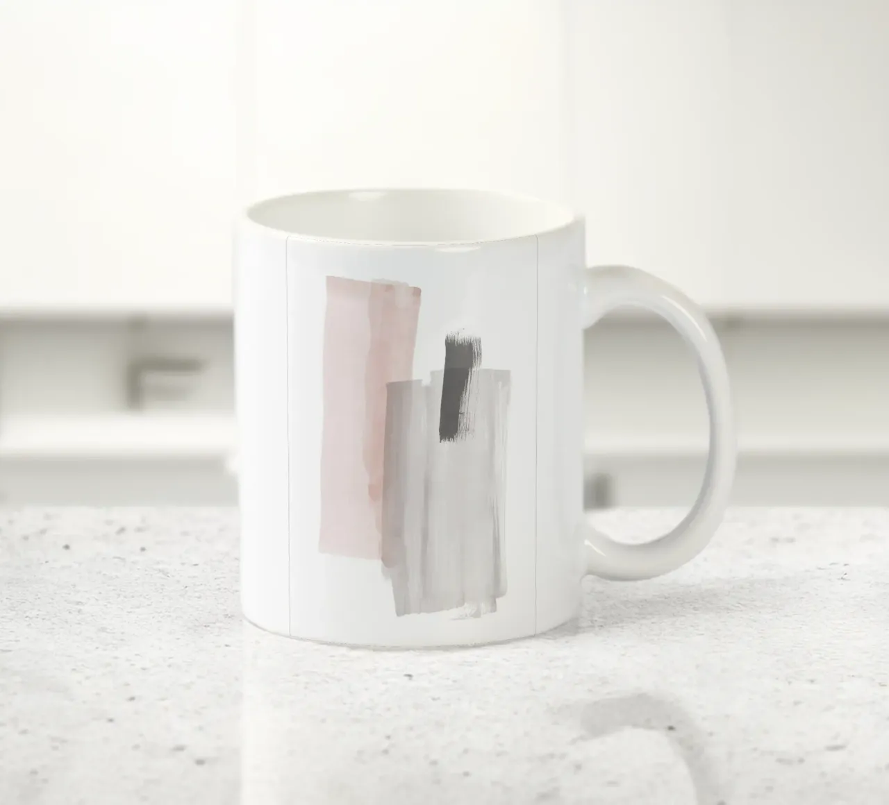 Pennellate di rosa e grigio 3 tazza in ceramica da NouveauPrints