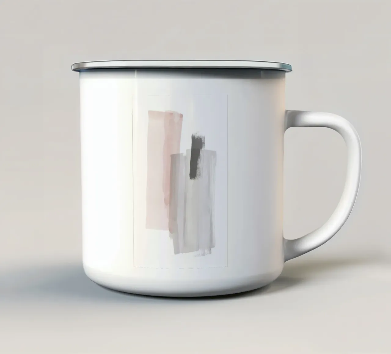 Pennellate di rosa e grigio 3 tazza in smalto da NouveauPrints