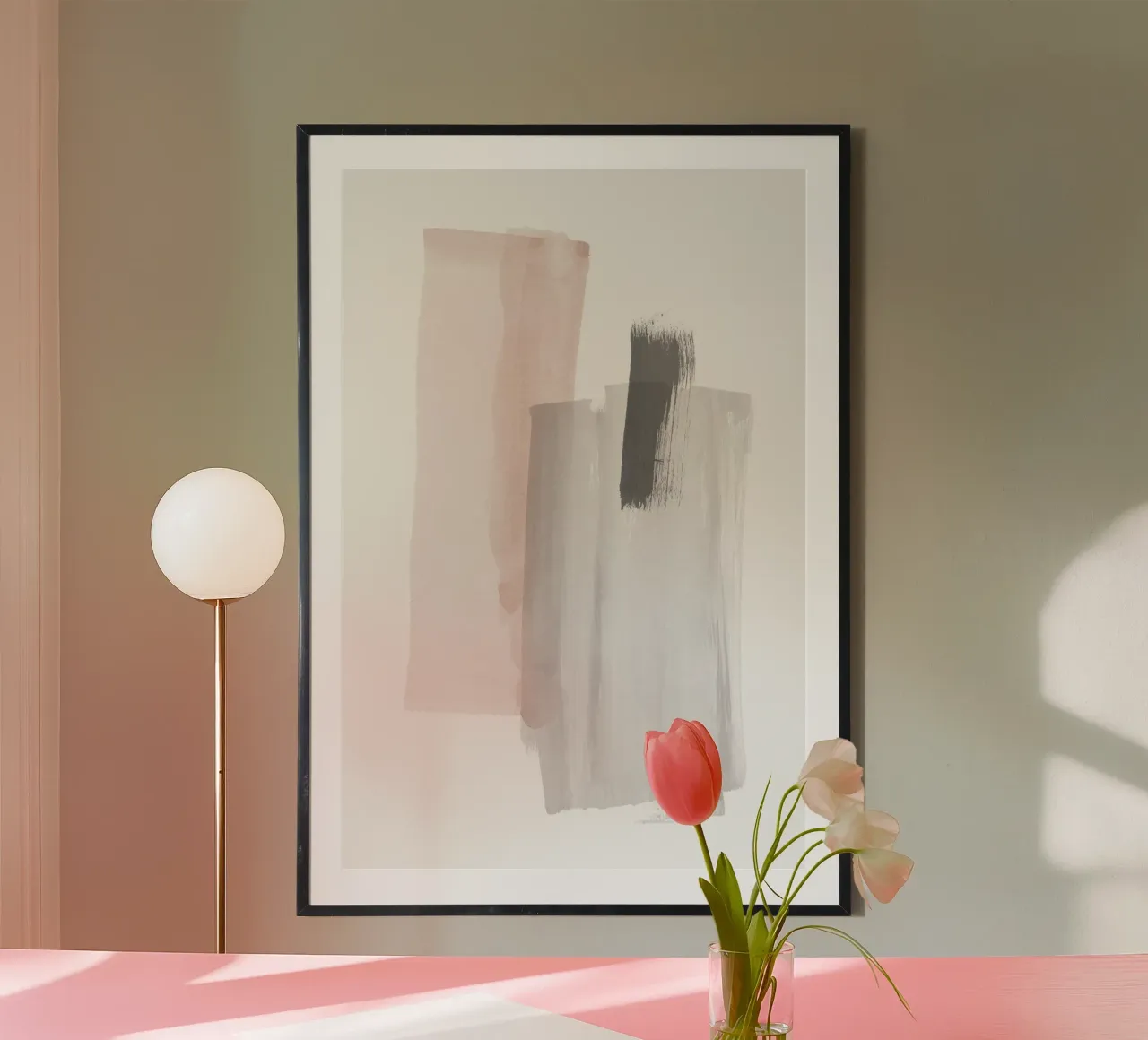 Pennellate di rosa e grigio 3 carta hahnemühle da NouveauPrints