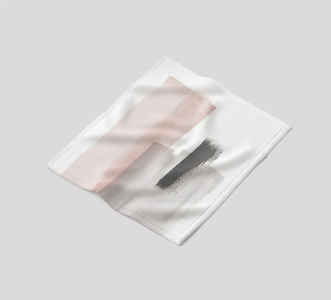 Pennellate di rosa e grigio 3 coperta in pile da NouveauPrints