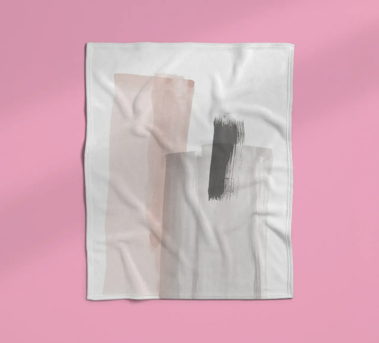Pennellate di rosa e grigio 3 coperta in pile da NouveauPrints