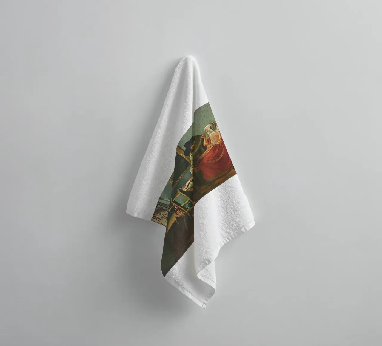 vermeer - husband and wife are sitting at the dining table towel by The Dinda