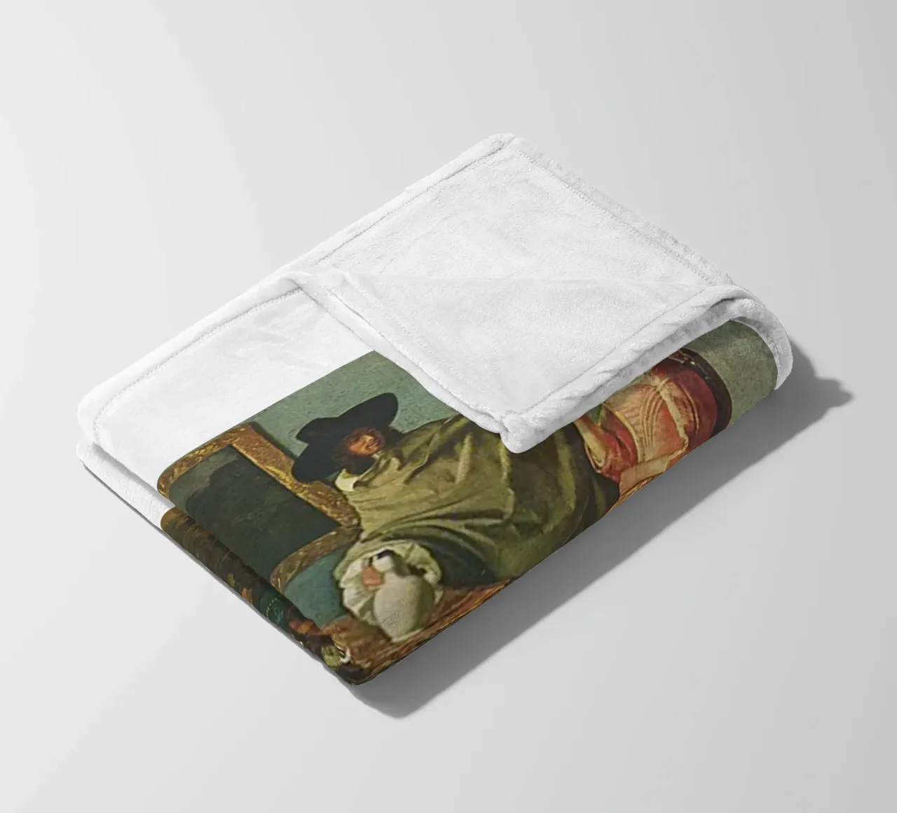 vermeer - husband and wife are sitting at the dining table fleece blanket by The Dinda