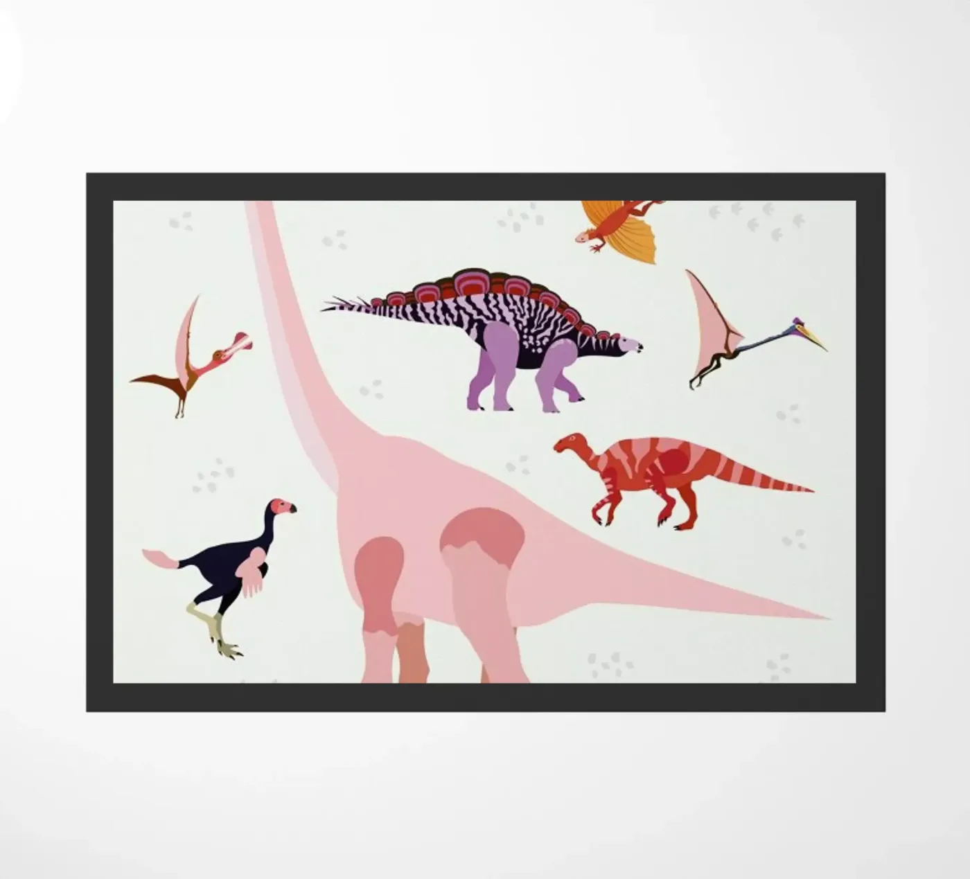 Dinosaur World deurmat van Little Flourishes