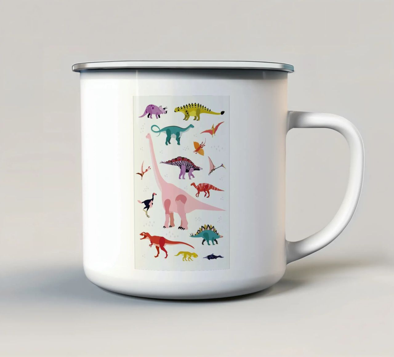 Dinosaur World tazza in smalto da Little Flourishes