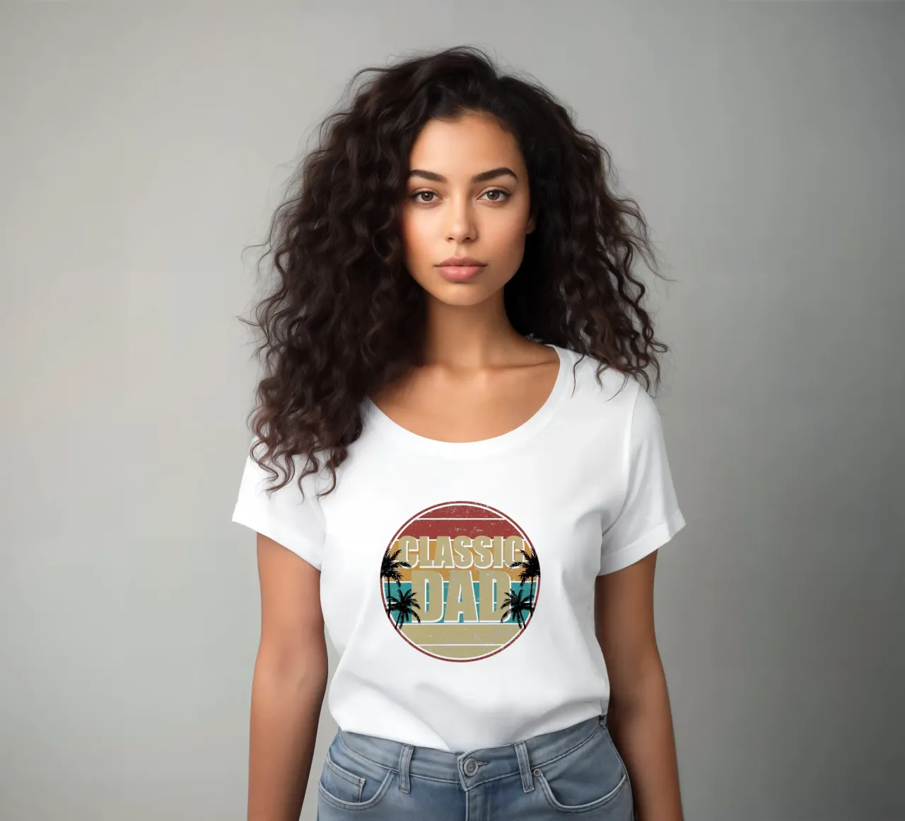 Classic Dad women's fitted t-shirt by edsonramosart