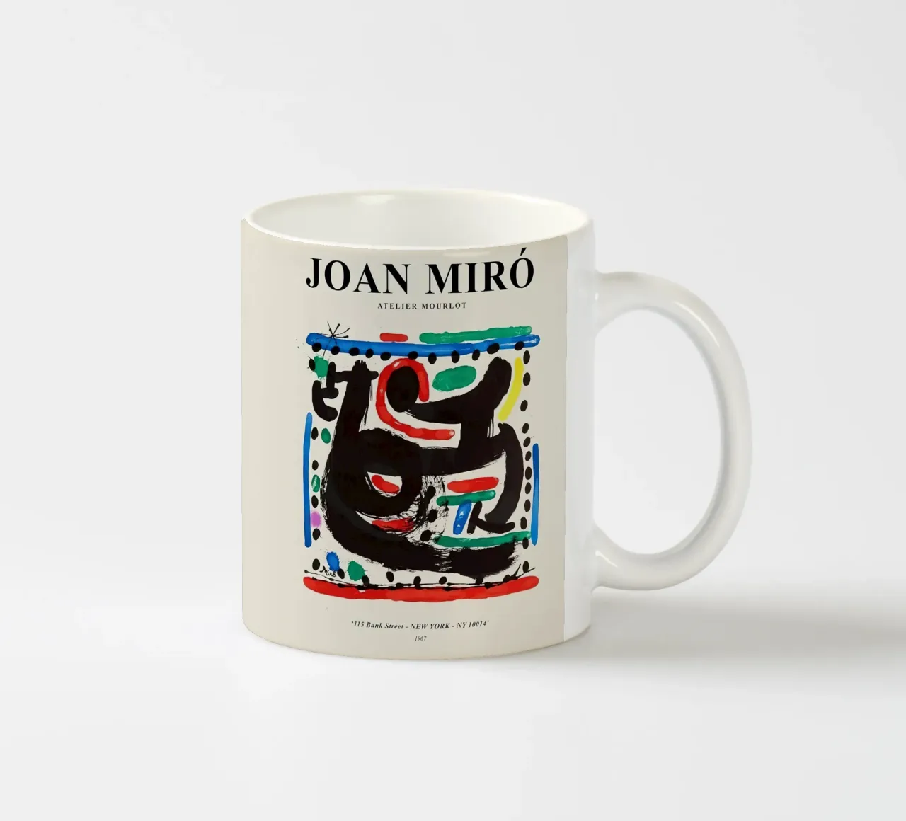 Manifesto della mostra Joan Miro atelier mourlot tazza in ceramica da phillipp veisenberg