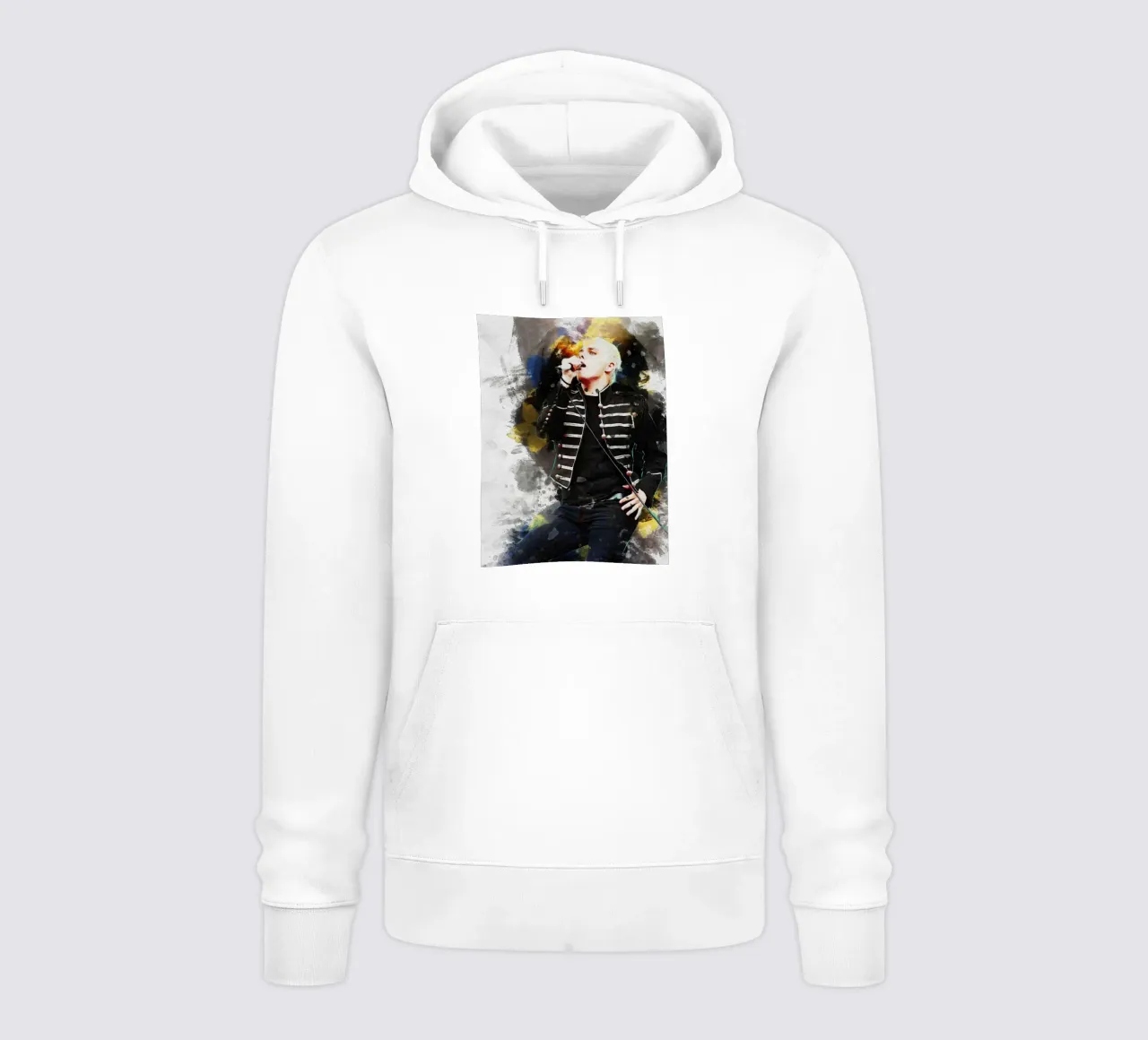 Sbaffo di ritratto Gerard Way felpa con cappuccio da Gunawan Rb