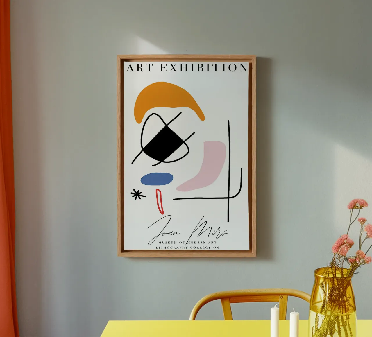 Manifesto della mostra d'arte di Joan Miro tela con Cornice a cassetta da phillipp veisenberg