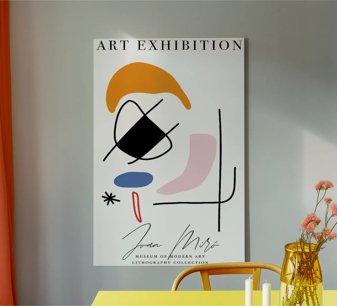 Manifesto della mostra d'arte di Joan Miro tela con Cornice a cassetta da phillipp veisenberg