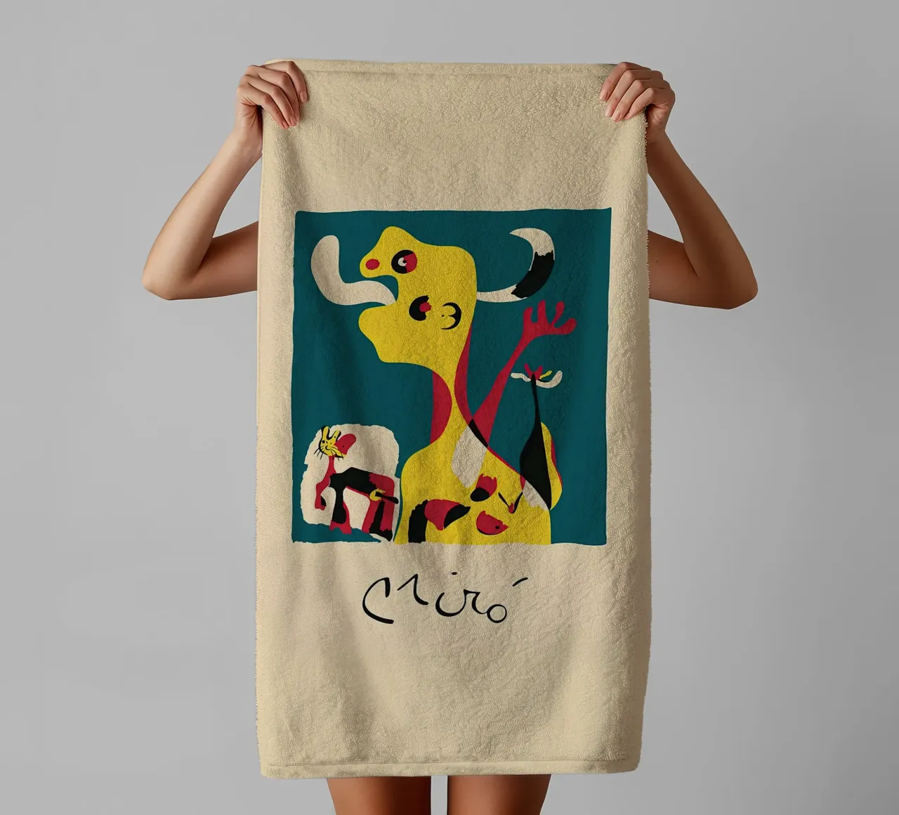 Manifesto d'epoca di Joan Miro asciugamano da bagno da phillipp veisenberg