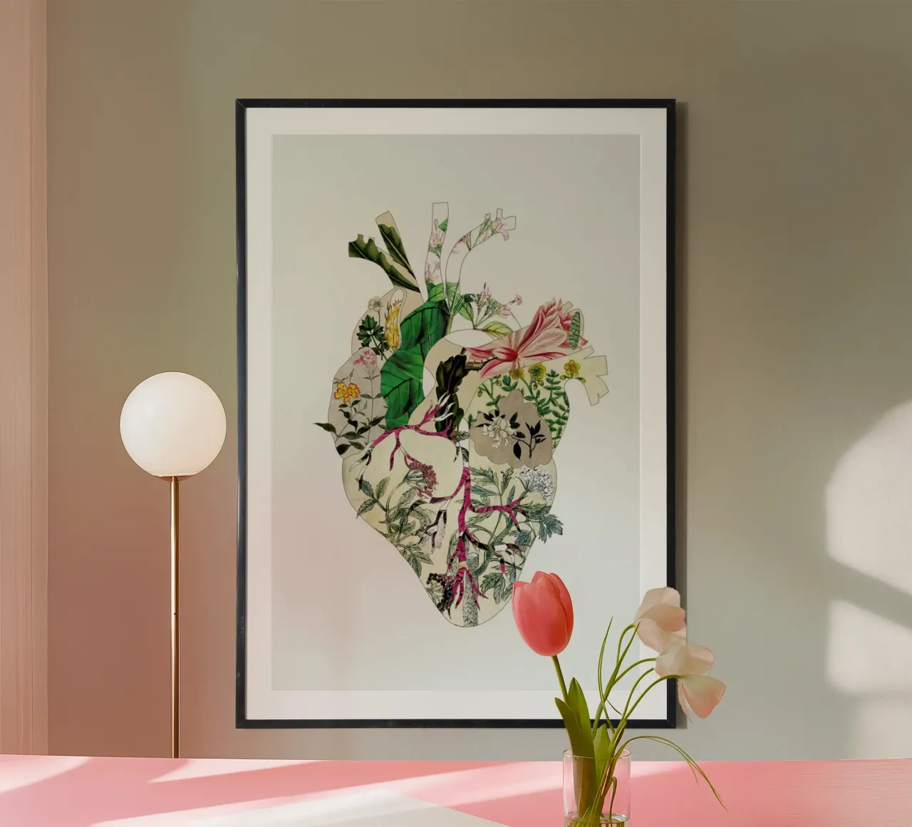 Vintage Botanical Heart poster con telaio in plastica da Bianca Green