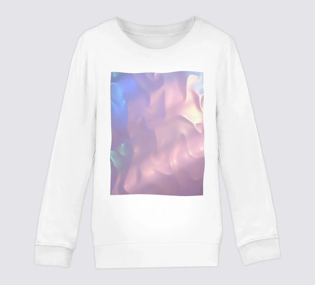 Soft abstract background design with flowing pastel colors kids sweatshirt by DesignDoodle