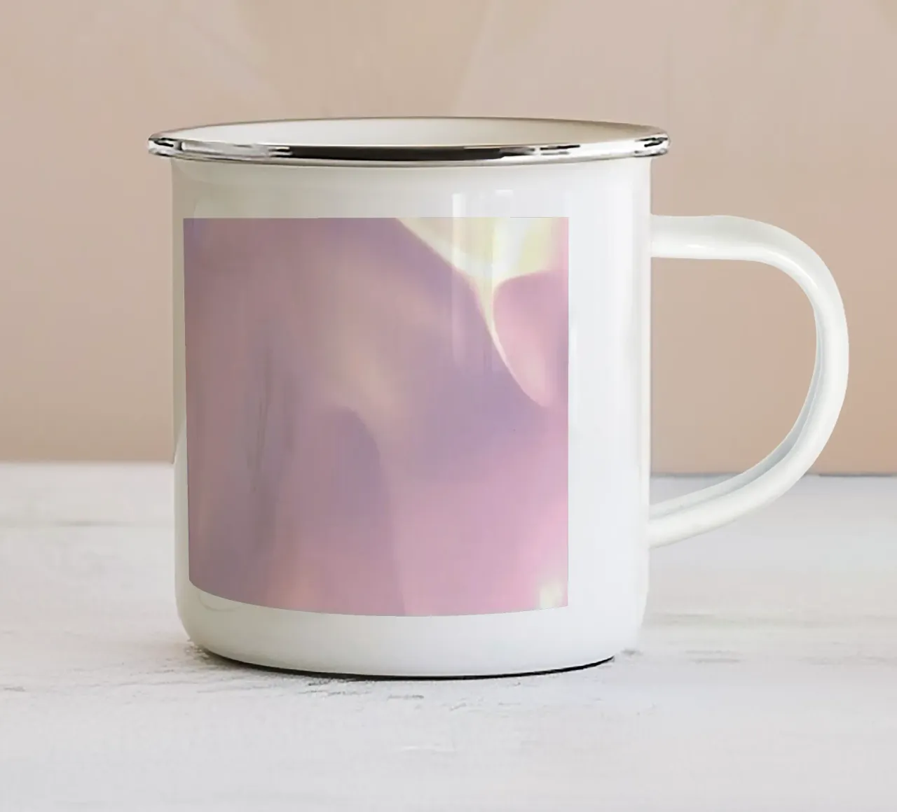 Soft abstract background design with flowing pastel colors enamel mug by DesignDoodle
