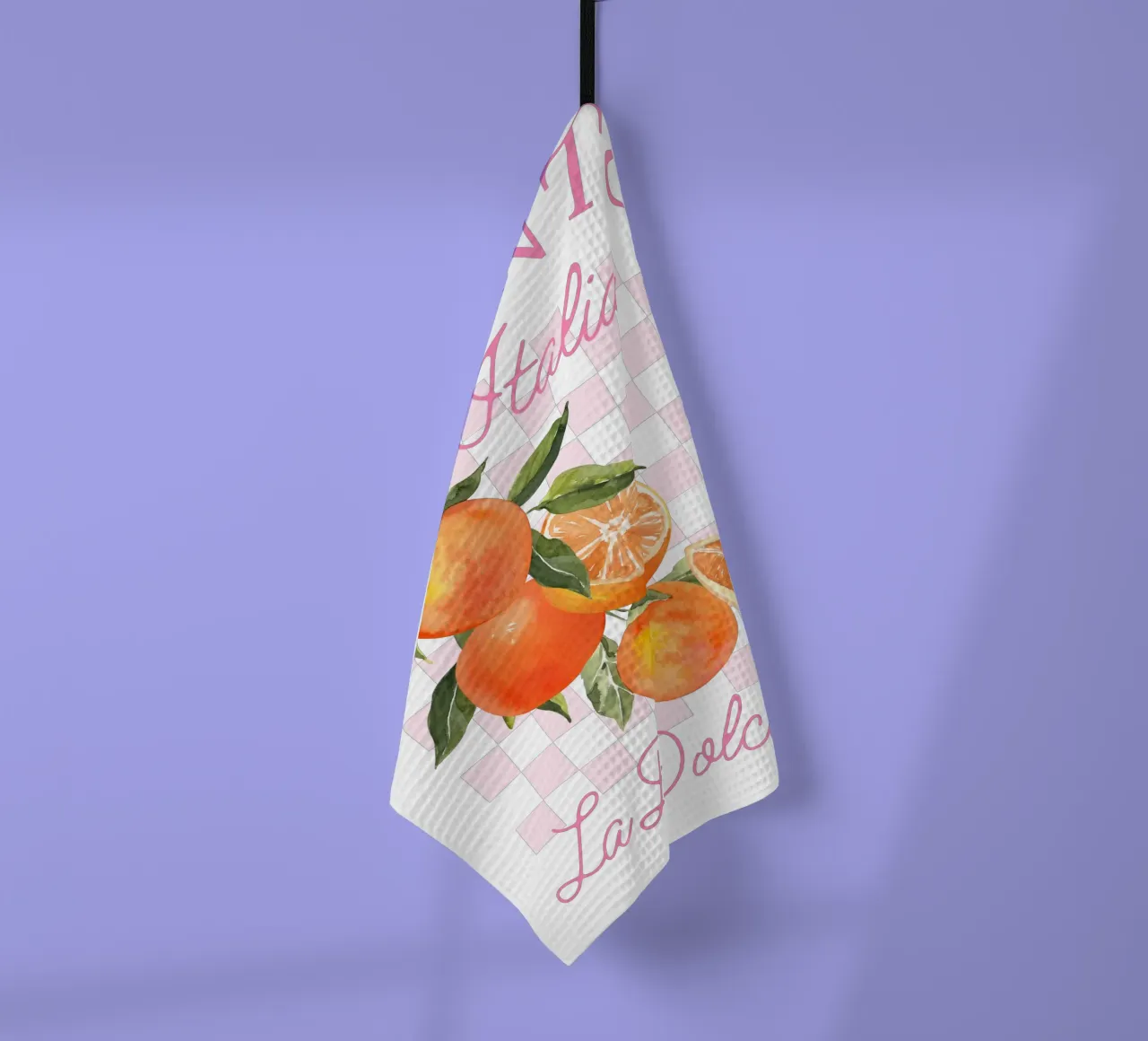Sorrento Italien Orange Aquarell Druck - La Dolce Vita Kunst Geschirrtuch von The Quote Collective