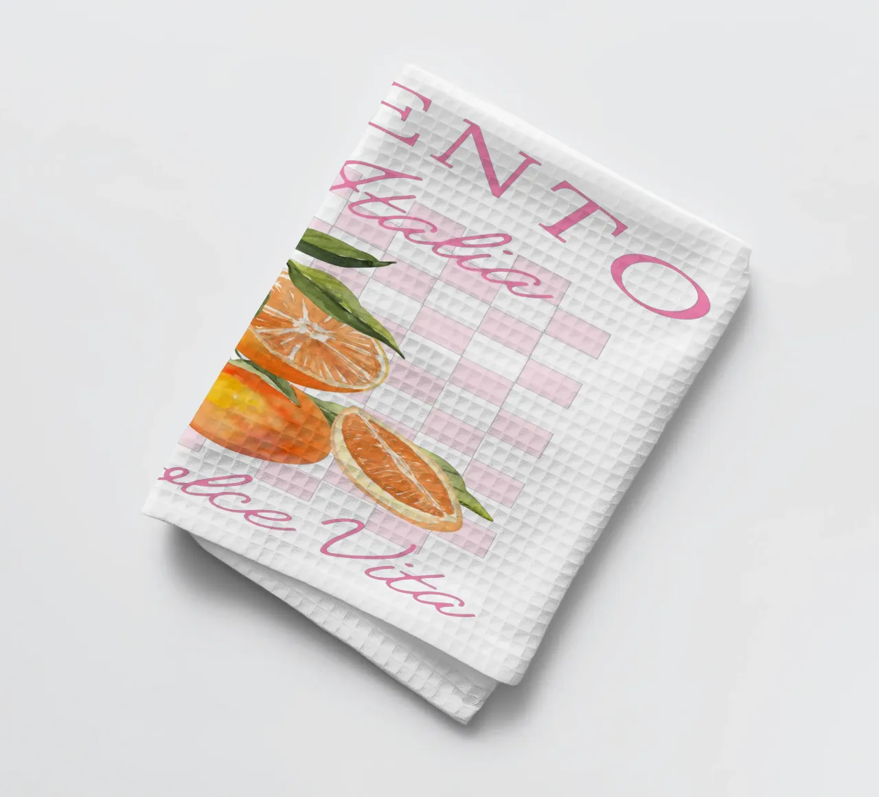 Sorrento Italien Orange Aquarell Druck - La Dolce Vita Kunst Geschirrtuch von The Quote Collective