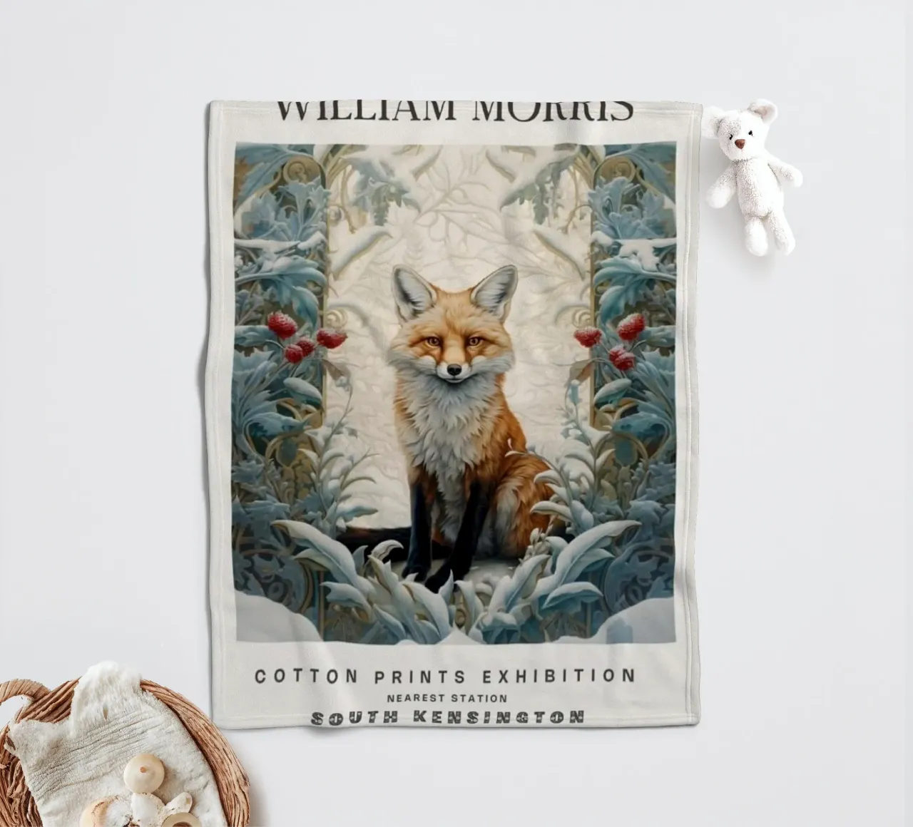 fuchs kunstwerk william morris Fleecedecke von komo store
