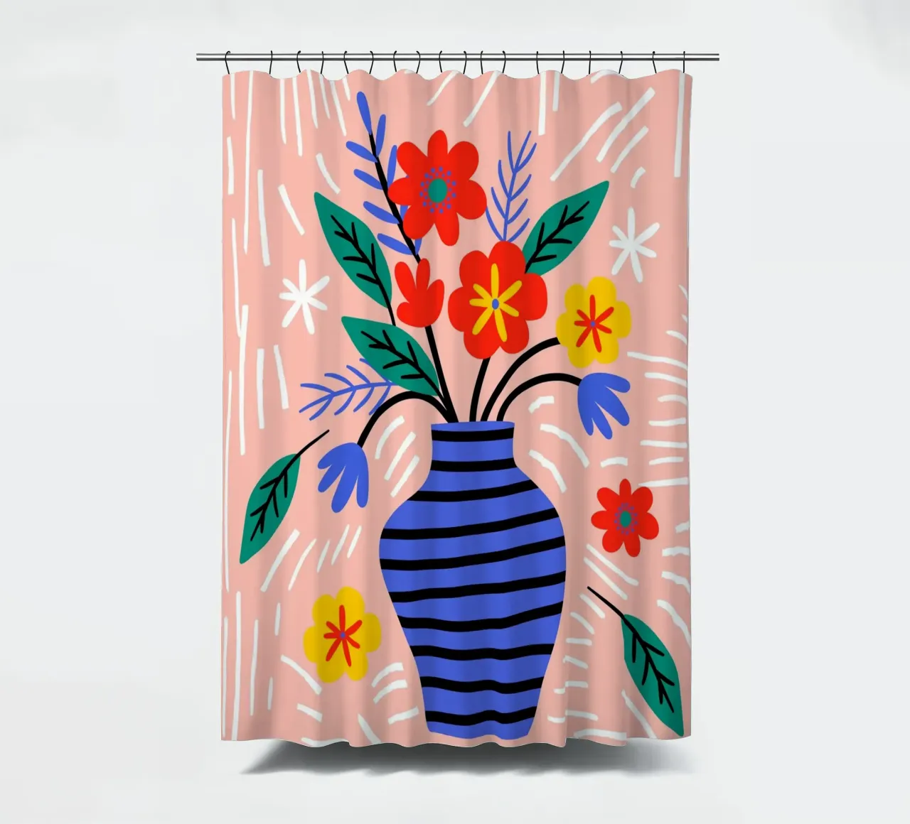 Vase with bouquet of flowers cortina de baño de LisaArtes