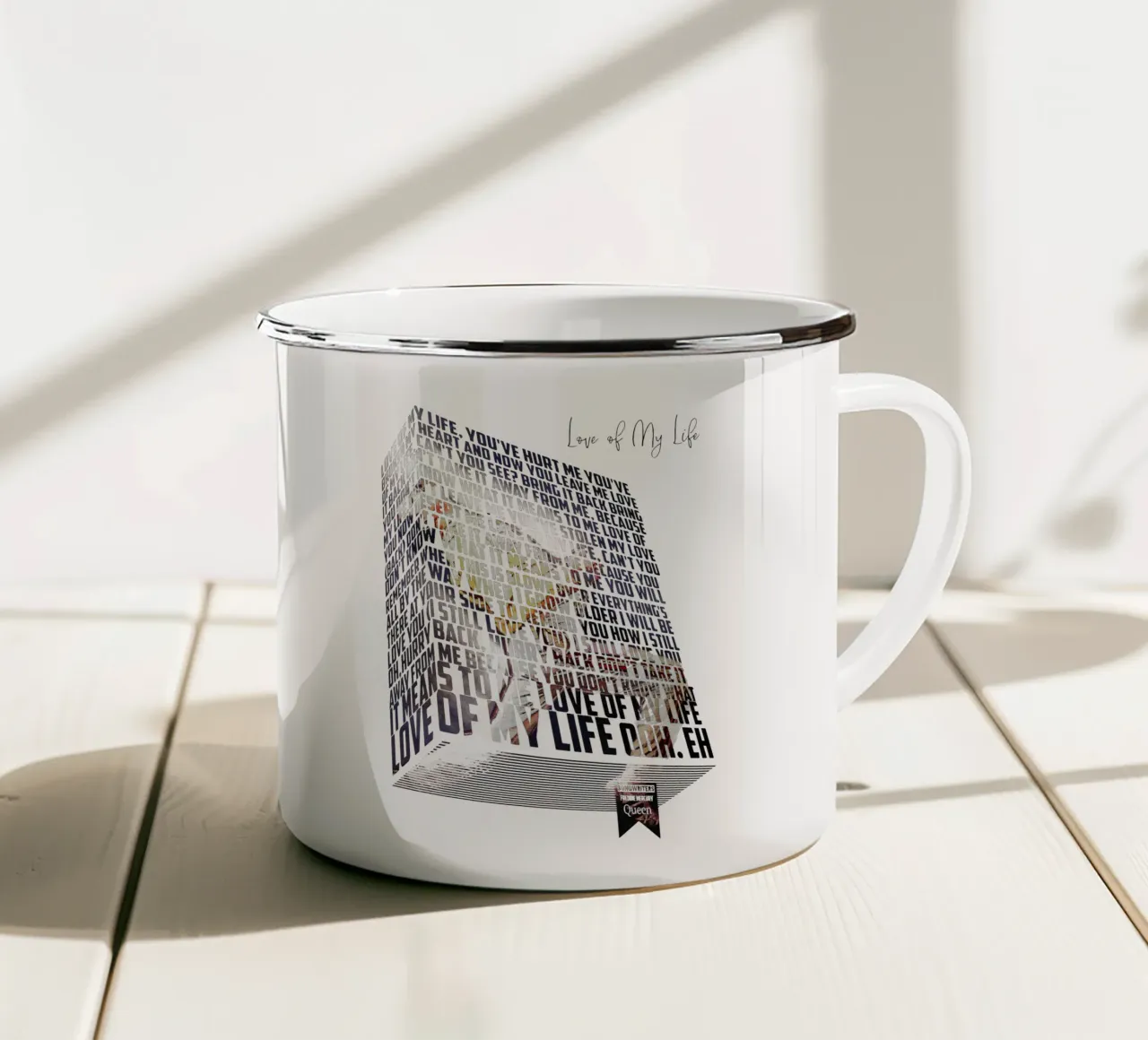 L'amore della mia vita (Libro dei testi) tazza in smalto da Gunawan Rb