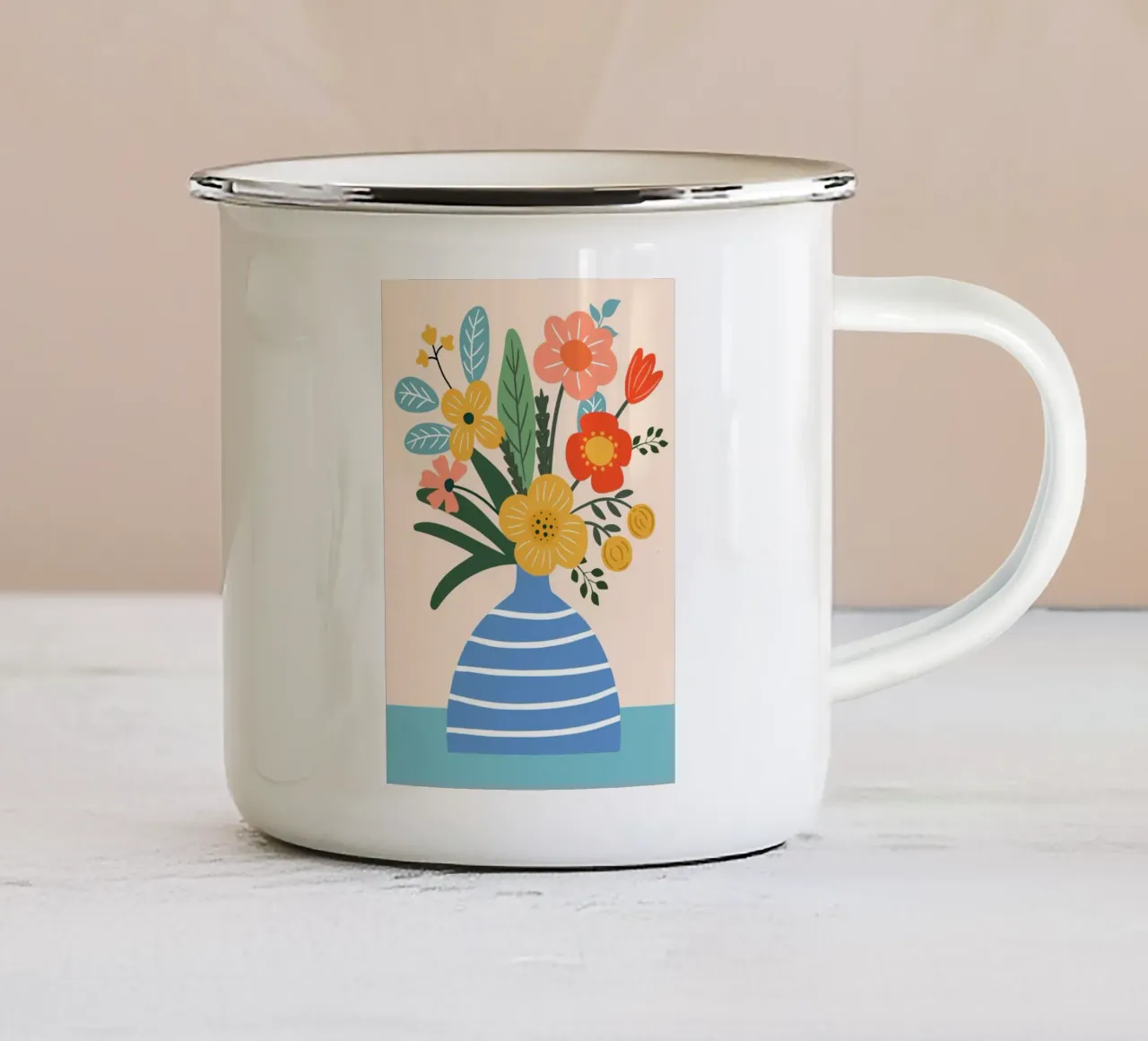 Colorful bouquet tazza in smalto da LisaArtes