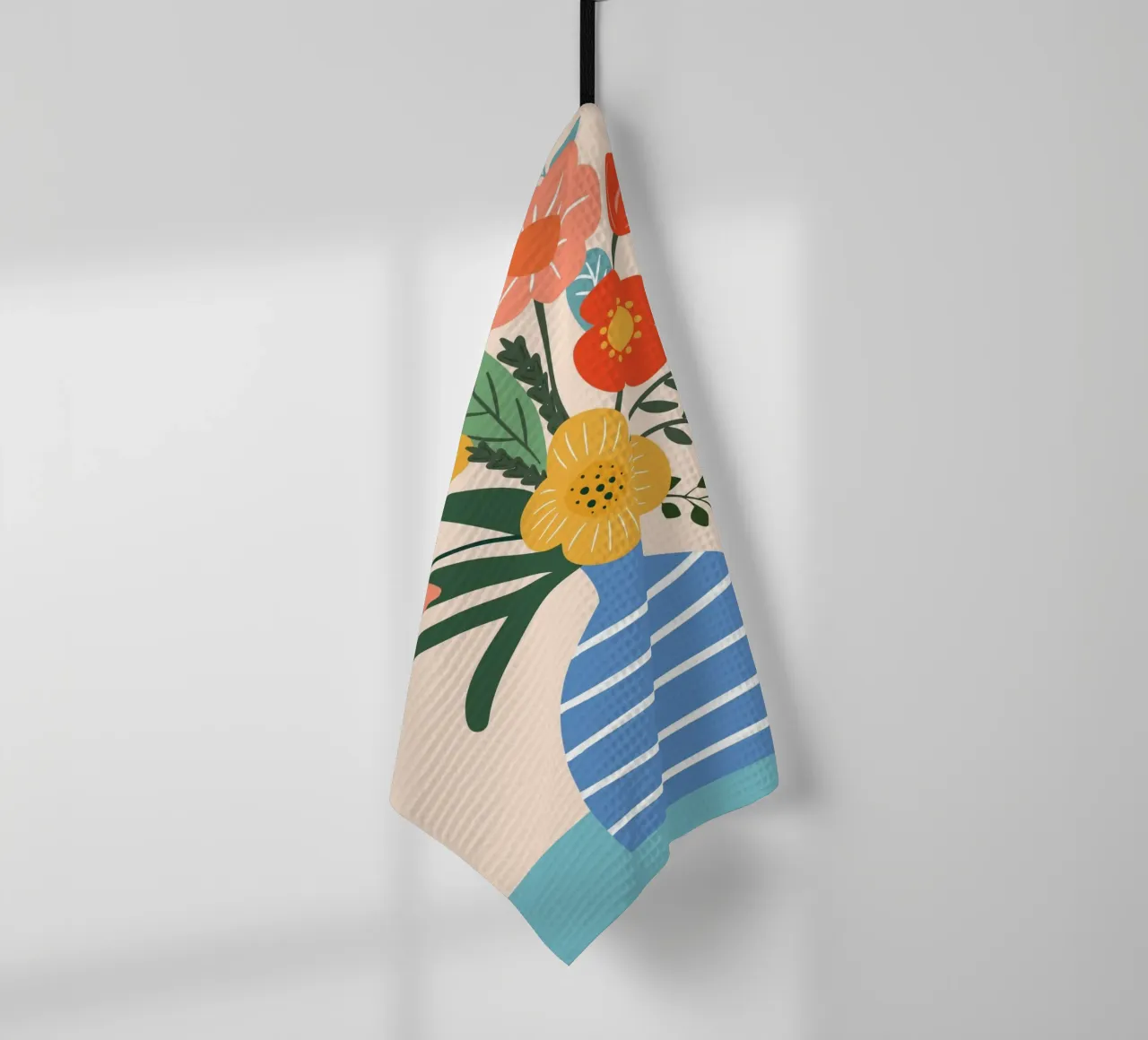 Colorful bouquet tea towel by LisaArtes